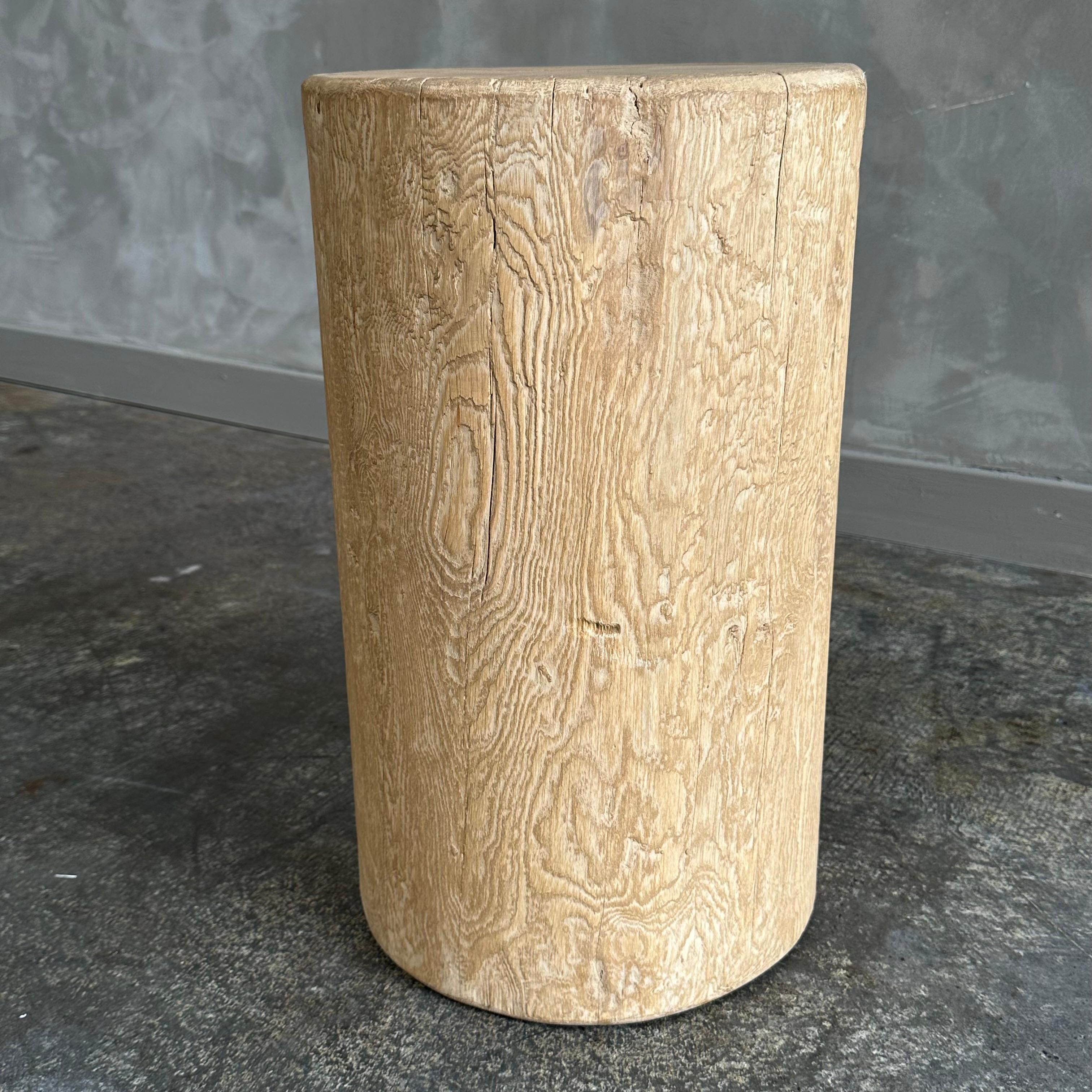 Natural Organic Elm Wood Stump Side Table In New Condition In Brea, CA