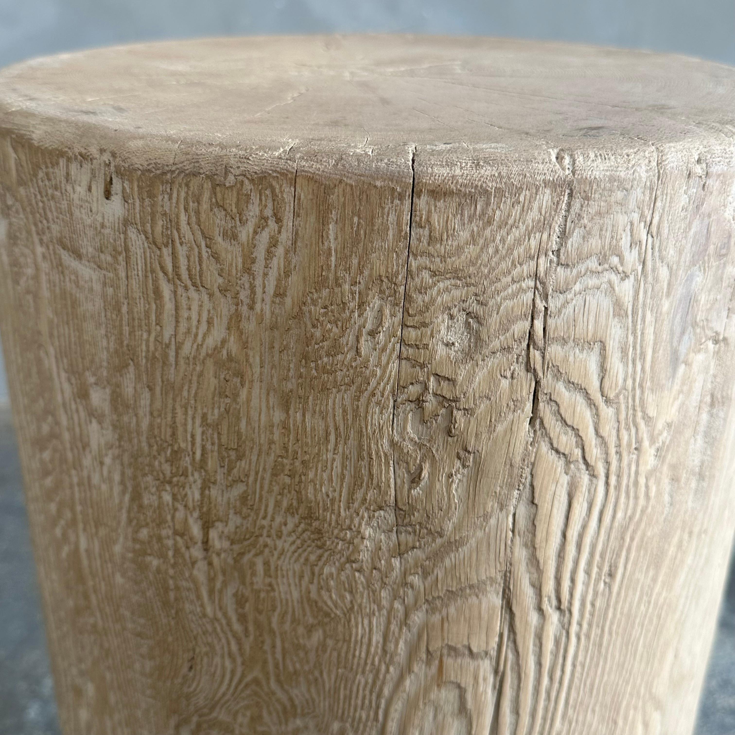 Natural Organic Elm Wood Stump Side Table 1