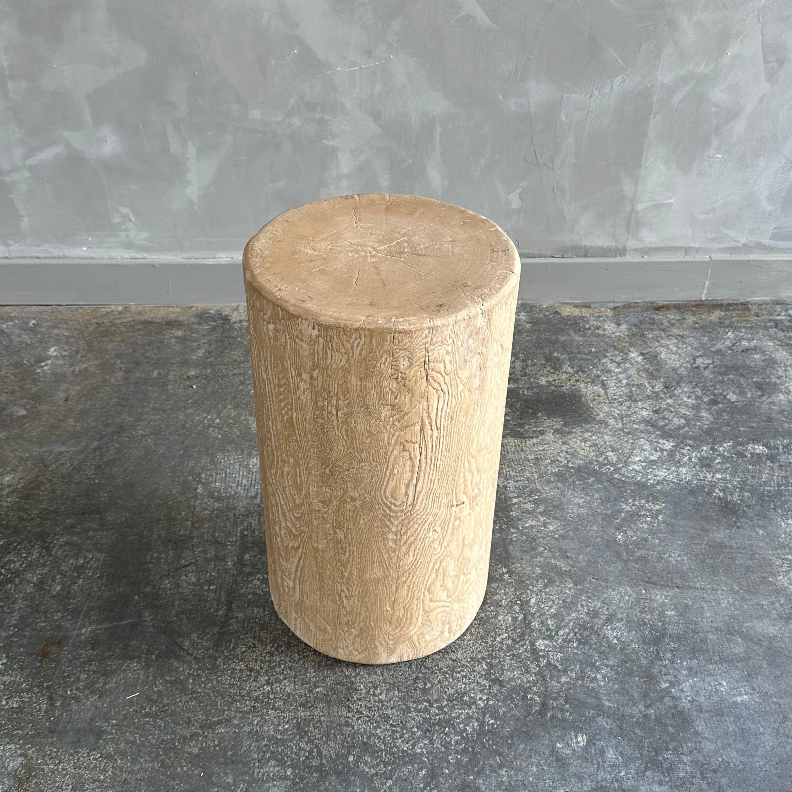 Natural Organic Elm Wood Stump Side Table 2