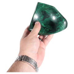 Natural Organic Form Malachite Dish / Shallow Bowl * Free Worldwide Delivery