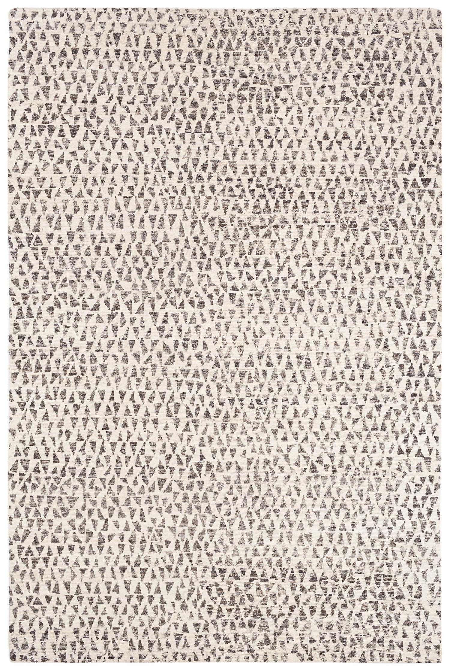 Tapis moderne organique à motif blanc naturel Dancing Triangles de Joseph Carini en vente 3