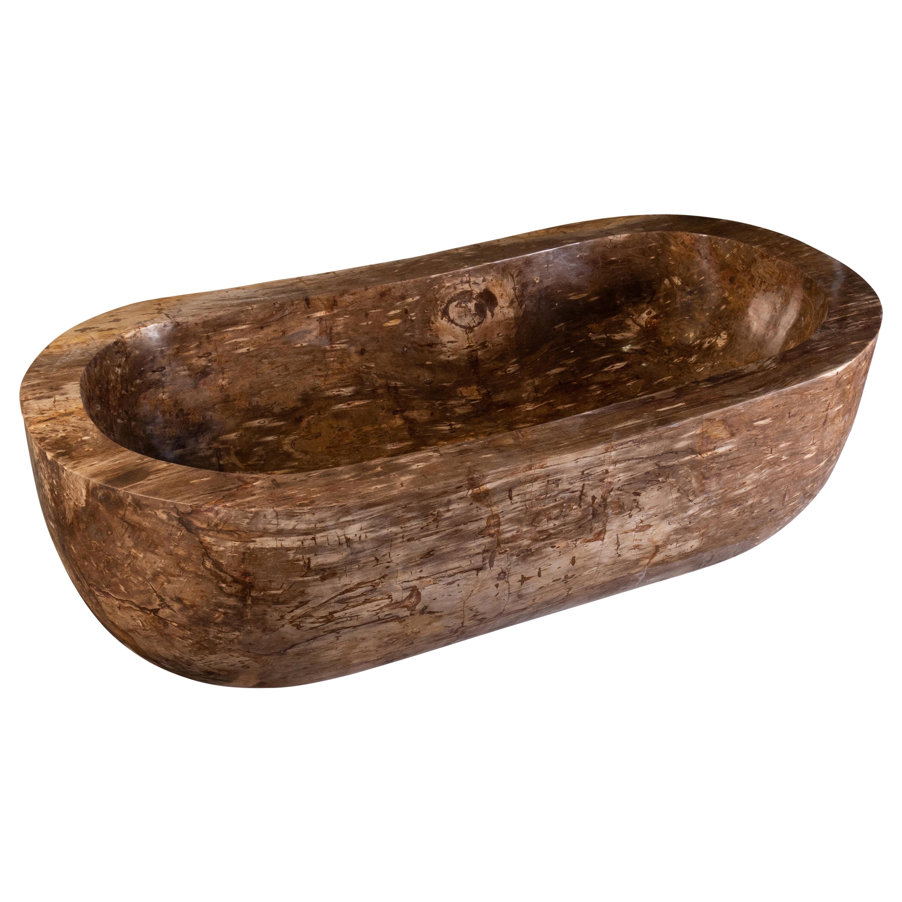 Natural Organic Petrified Wooden Bath For Sale