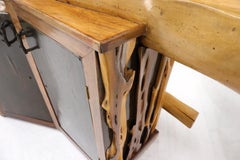Natural Organic Shape Thick Slab Top Rosewood Sides Cocktail Bar Liquor Cabinet