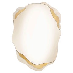 Natural organic shaped Estremoz marble brass Arizona mirror by InsidherLand