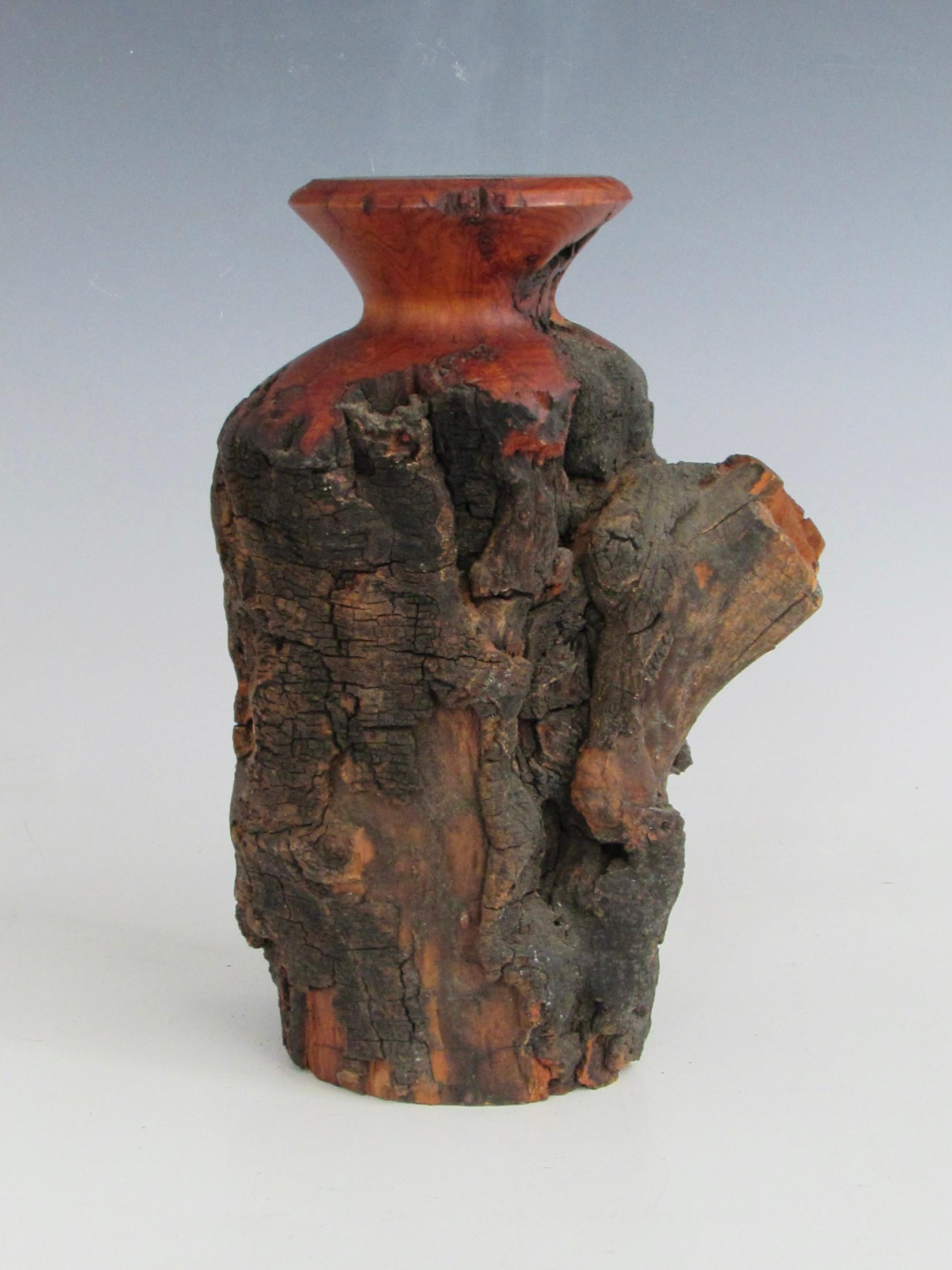 20th Century Natural organic turned Colorado Aspen wood weed pot For Sale