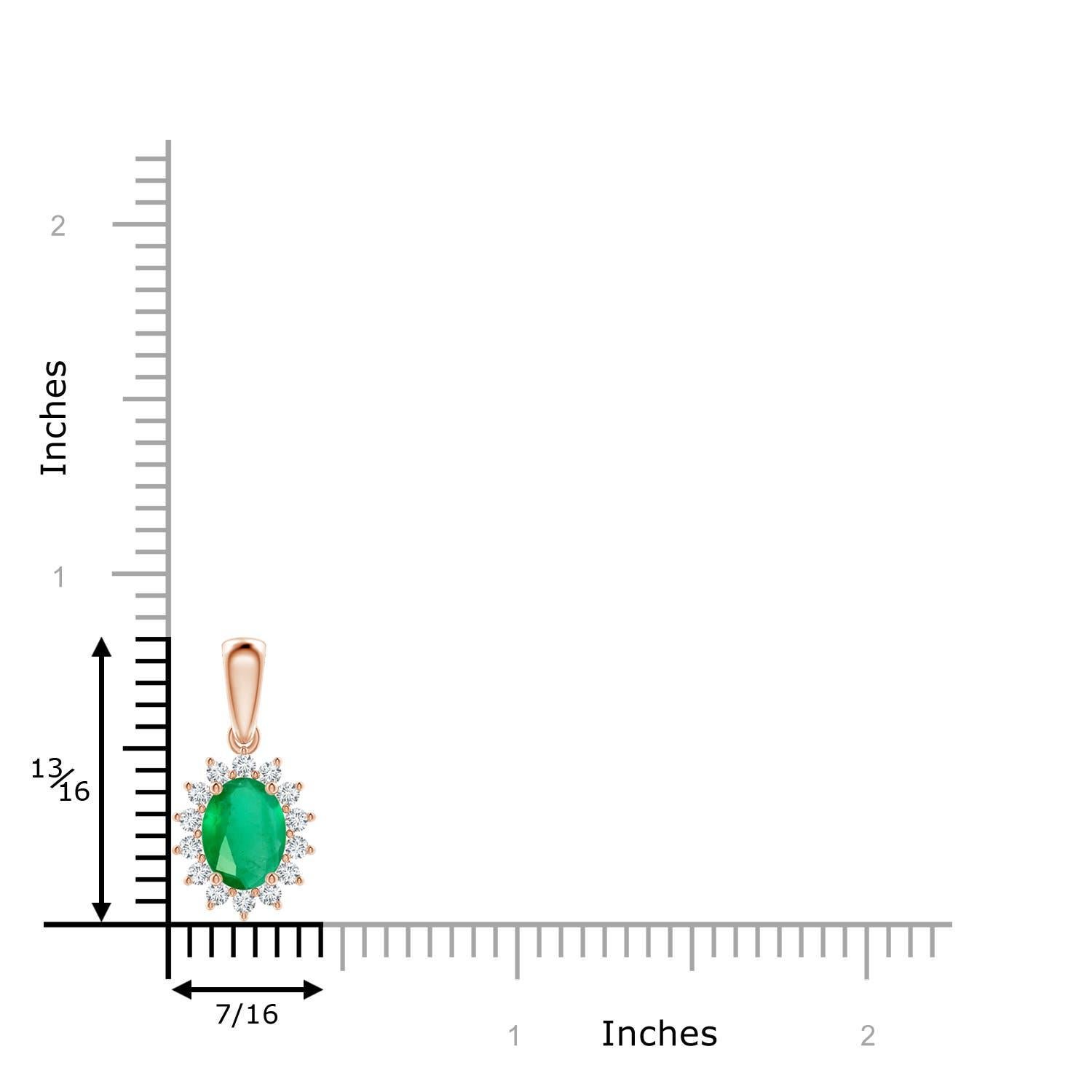 Modern Natural Oval 1.1 ct Emerald Pendant with Diamond Halo in 14K Rose Gold For Sale