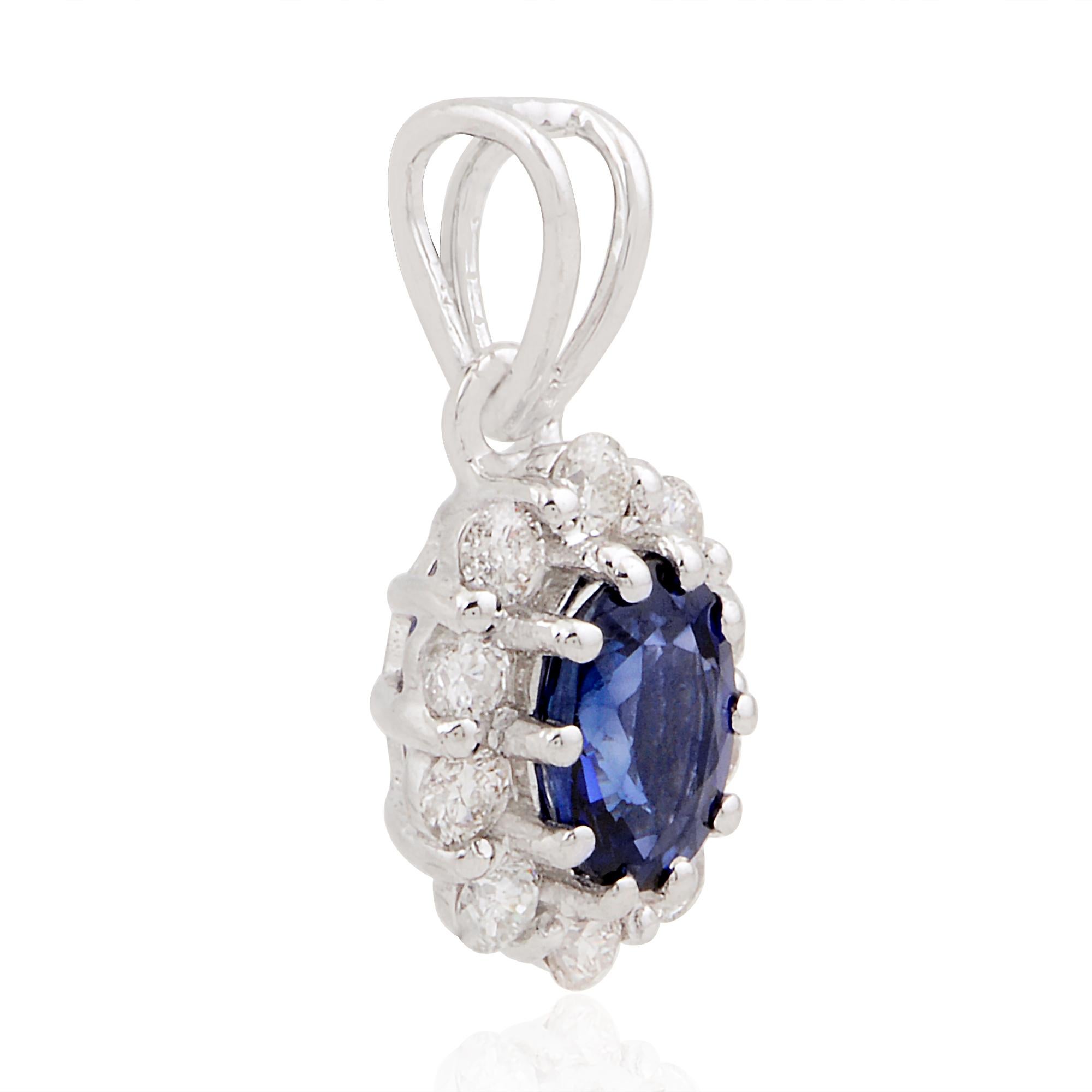 This Natural Oval Blue Sapphire Charm Pendant is a versatile piece that can be worn for any occasion. It adds a pop of color and elegance to both casual and formal outfits, making it a perfect choice for everyday wear or special events.