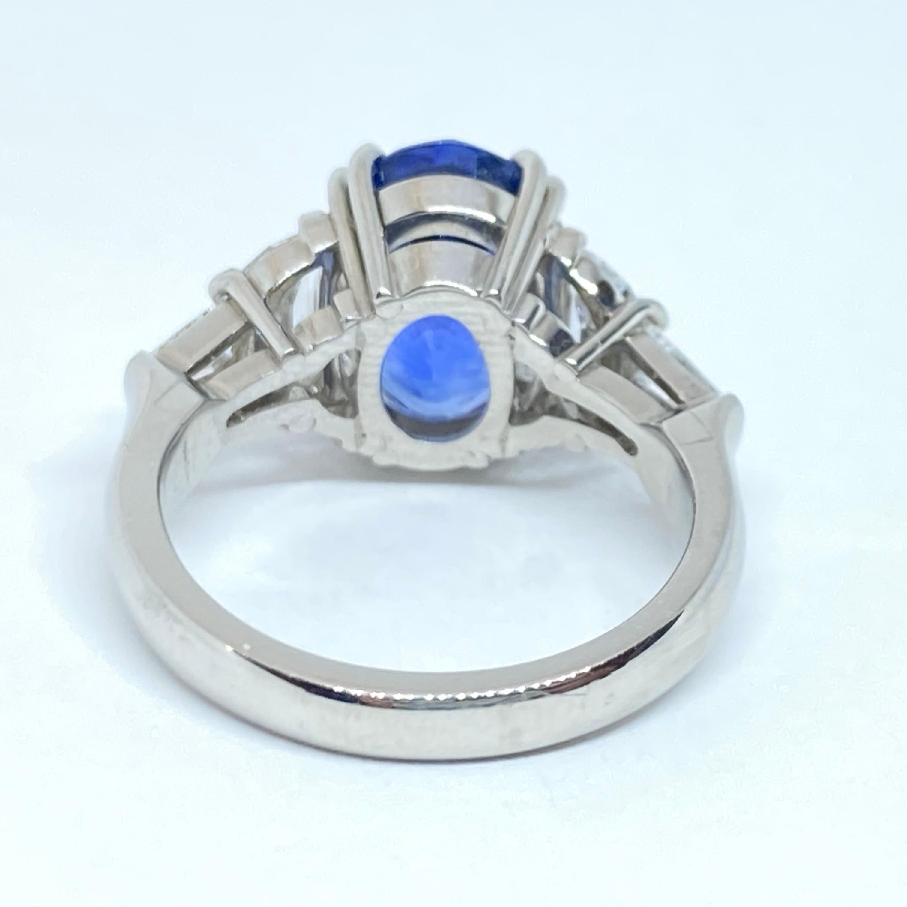 bespoke blue sapphire and diamond ring