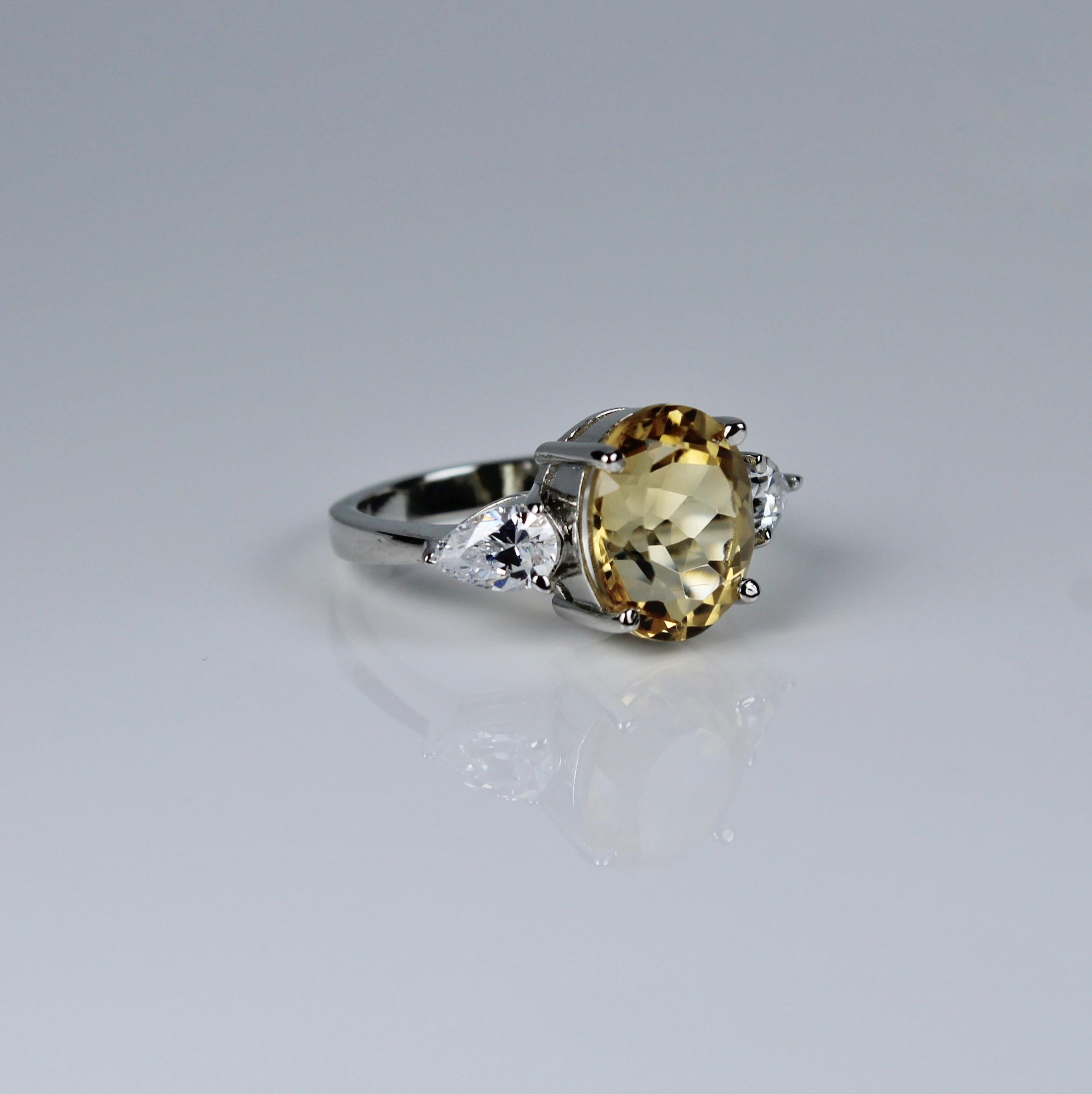Natural Oval Cut Citrine Ring 1