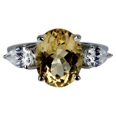 Natural Oval Cut Citrine Ring