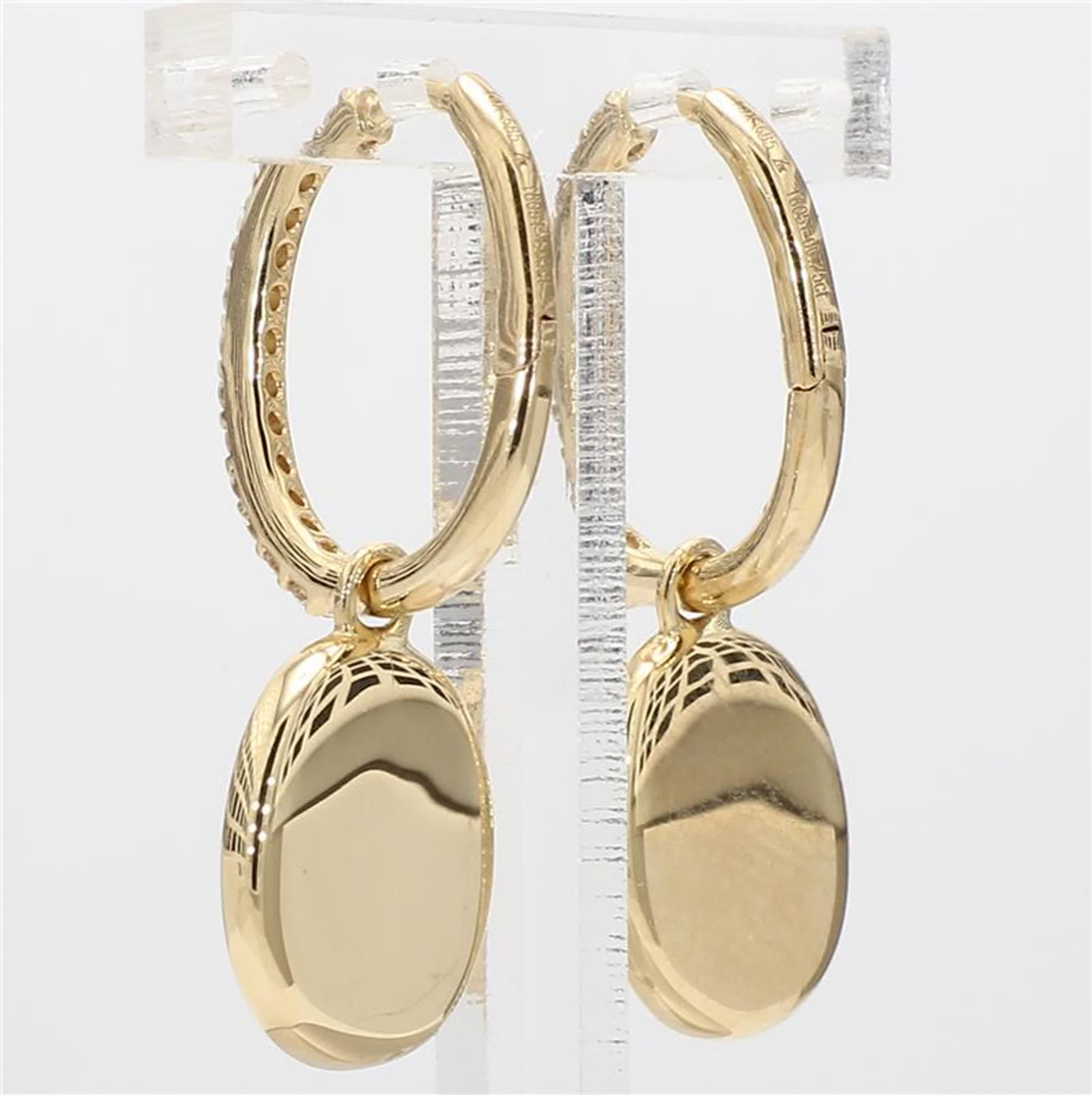 Contemporary Natural Oval Opal and White Diamond 4.30 Carat TW Yellow Gold Drop Earrings For Sale