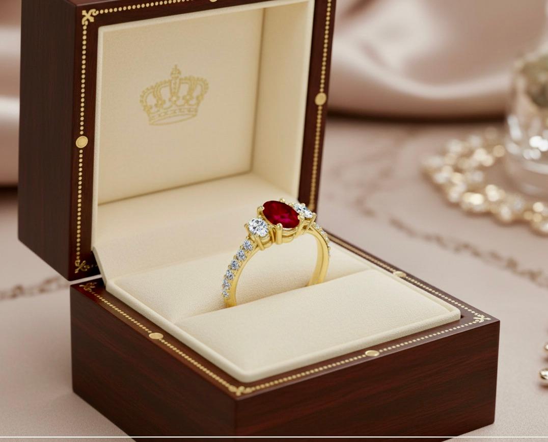 bague de fiancaille rubis or jaune