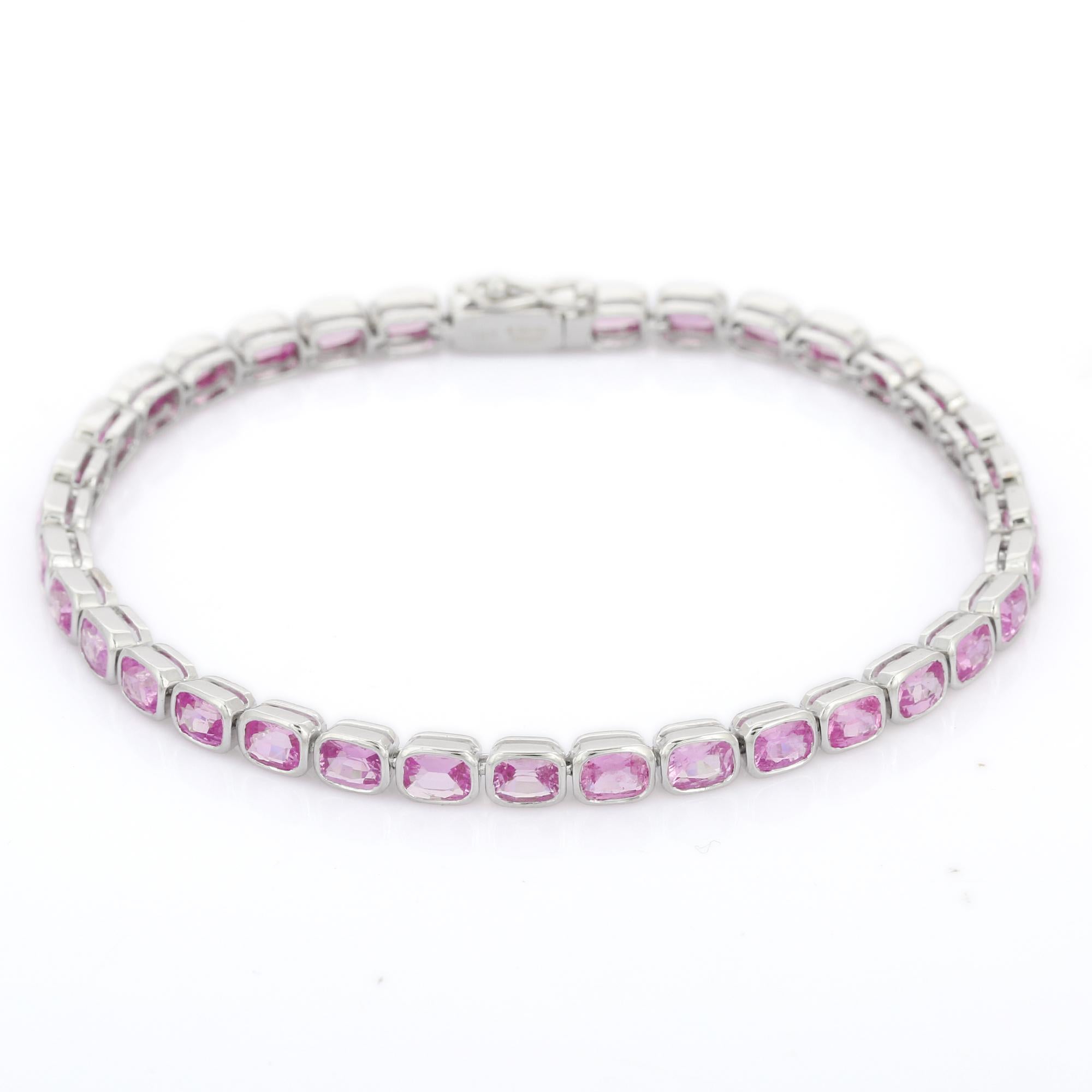 pink sapphire bracelet white gold