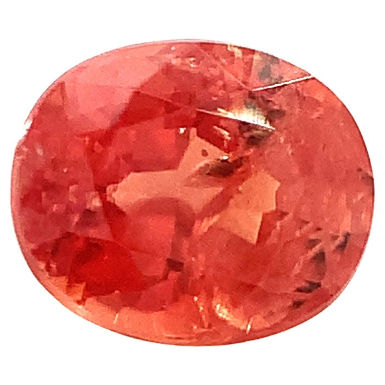 Saphir Padparadscha Naturel Certifié EGL - Pierre Précieuse Taillée émeraude, Sans Défaut