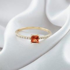 Natural Sapphire Ring with Diamond Accents 10K Yellow Gold Fine Jewelry