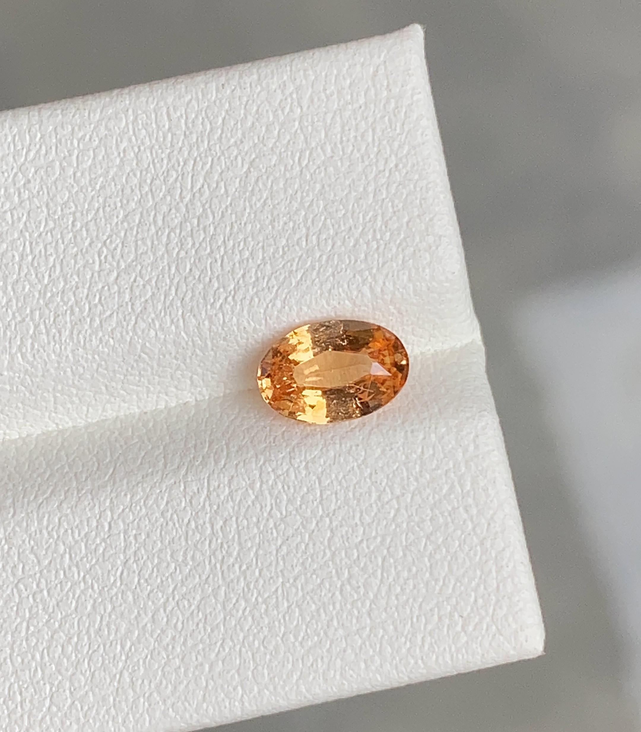 Oval Cut Natural Padparadscha Sapphire Sunset Peach Color with Golden hues  1.15 Carat For Sale