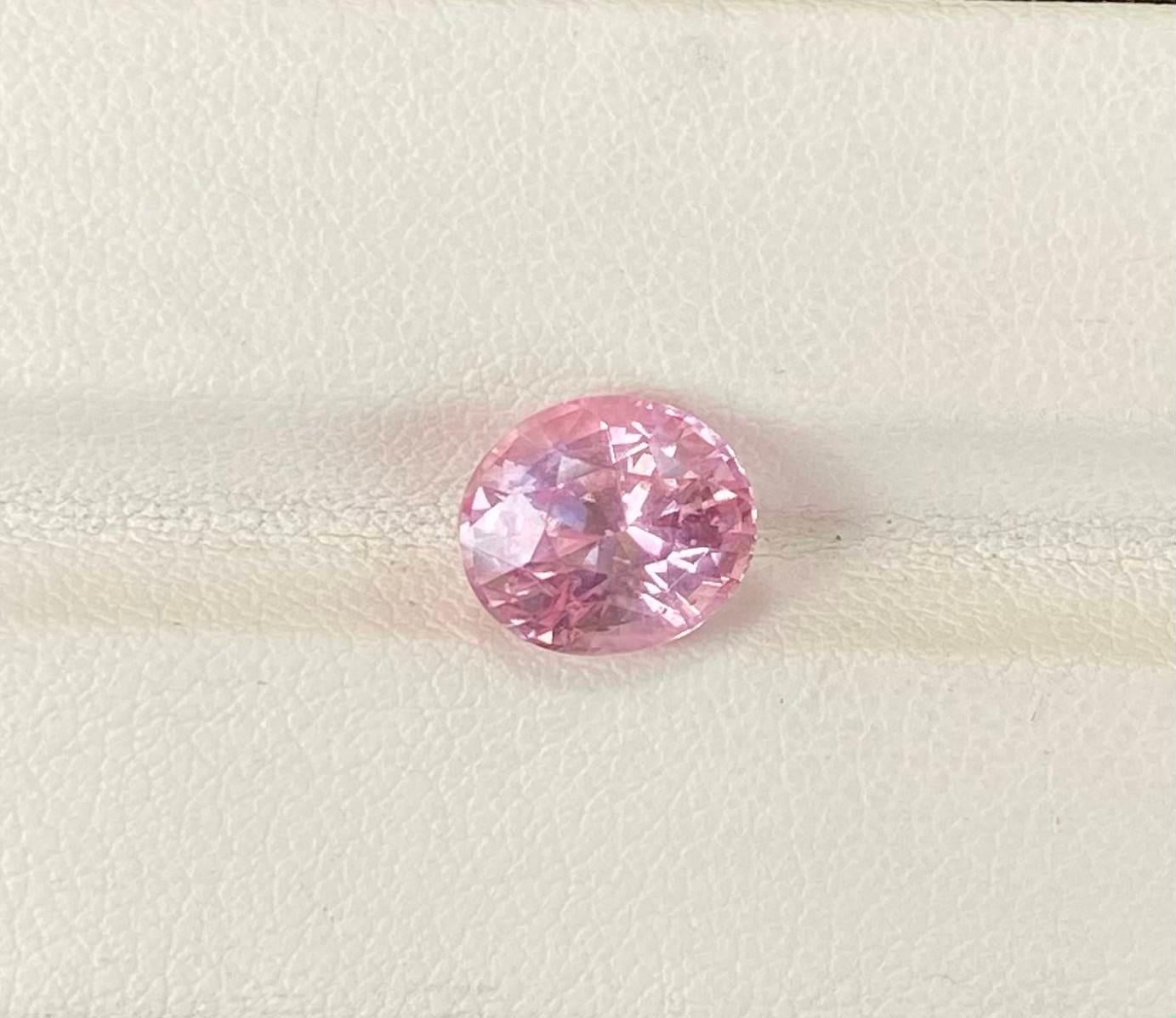 Ceylon padparadscha sapphire 3.68 Carats unheated

• Variety: Sapphire
• Origin: Sri Lanka (Ceylon)
• Color(s): slightly orangish pink
• Shape/Cutting Style: Oval
• Cut: mix
• Dimensions: 9.18mm x 7.91mm x 6.42mm
• Calibrated: No
• Clarity Grade: