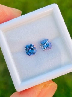 Natural Pair Tanzanite gemstone 1.22carats  Precision cut silver blue color
