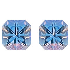Natural Pair Tanzanite gemstone 1.22carats  Precision cut silver blue color