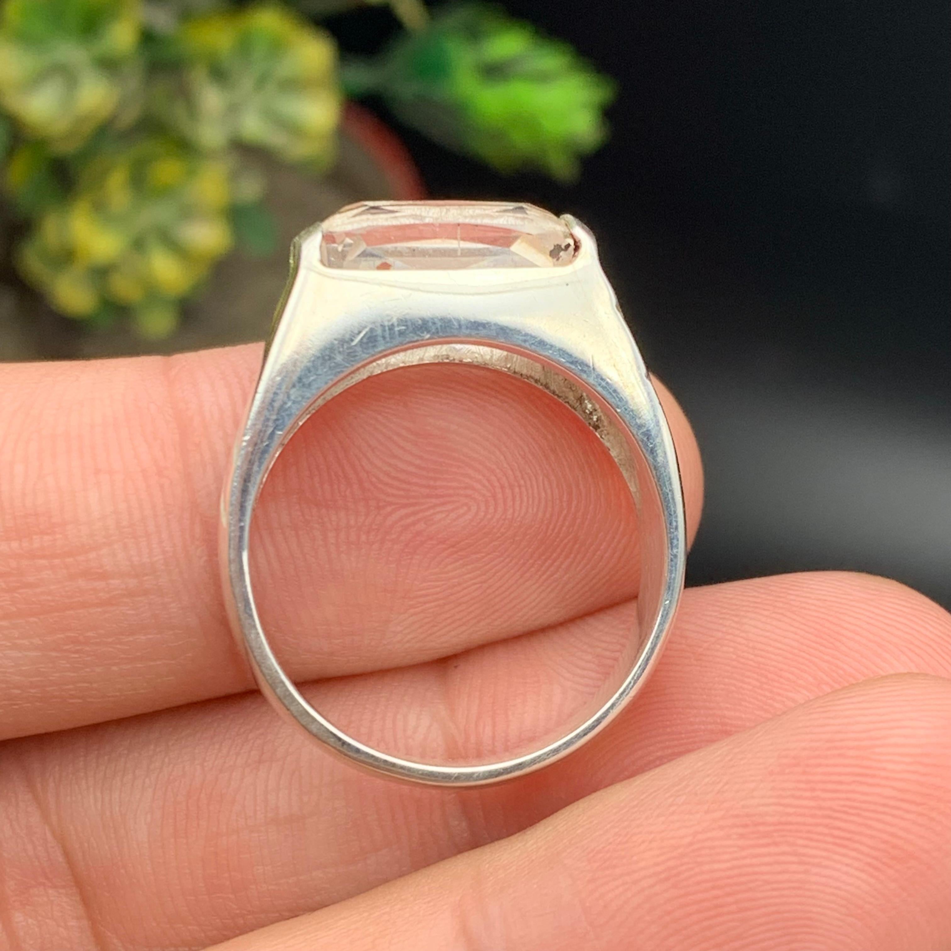 Anello di topazio marrone chiaro naturale in argento 925 - Gemma fatta a mano - Gioielli in vendita 4