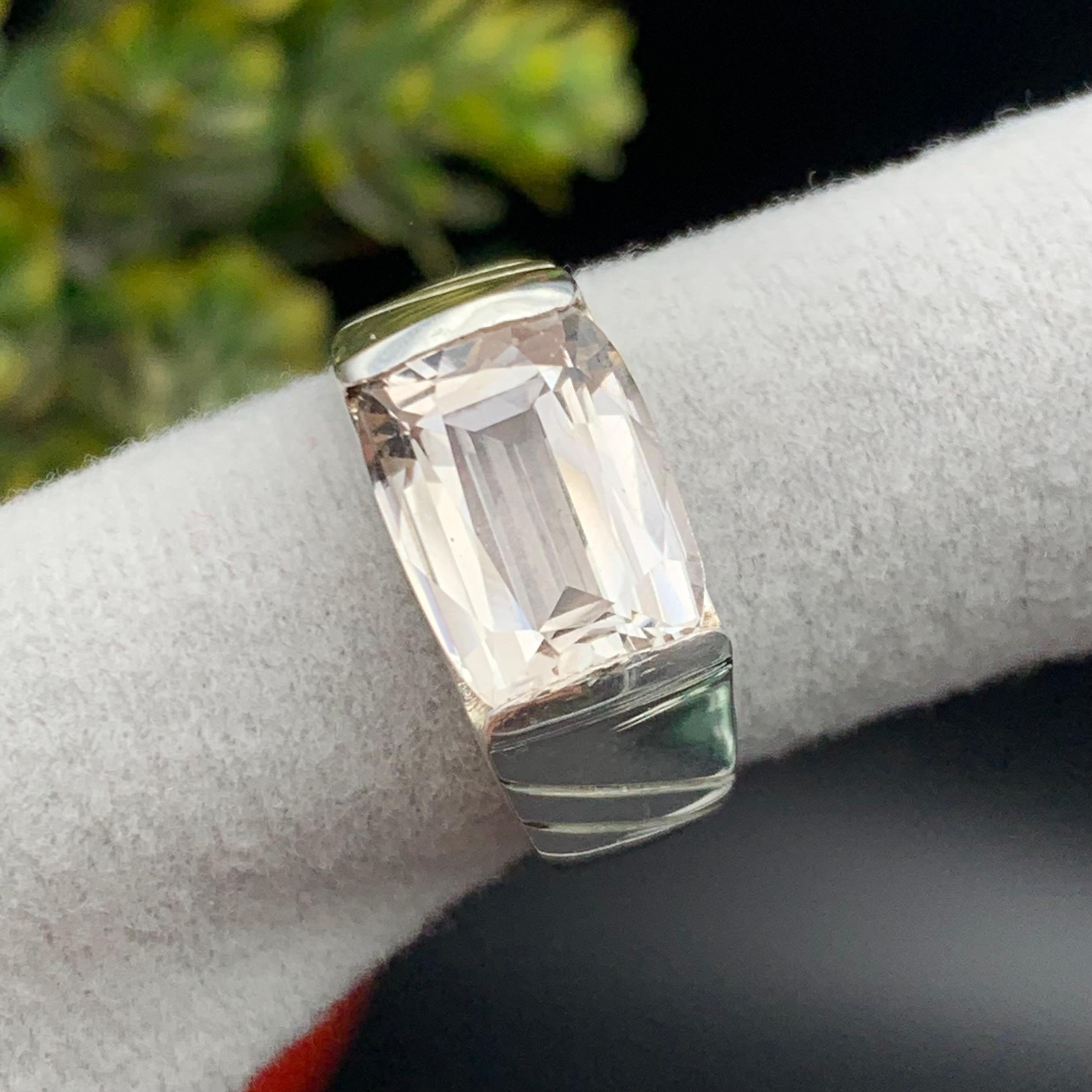 Anello di topazio marrone chiaro naturale in argento 925 - Gemma fatta a mano - Gioielli in vendita 6