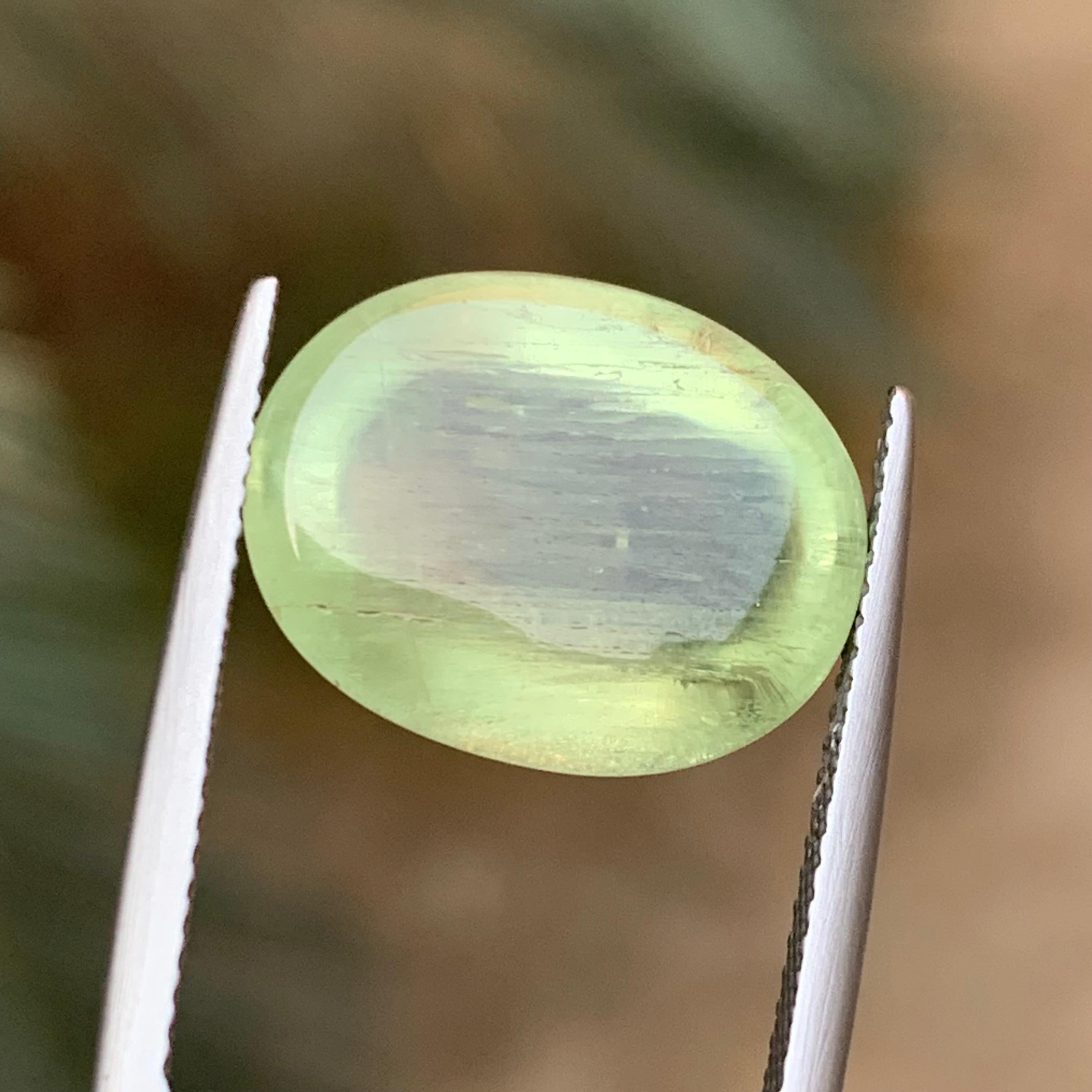 Natural Pale Green Beryl Ring Necklace Pendant Loose Gemstone Cabochon 12.15 Ct For Sale 6