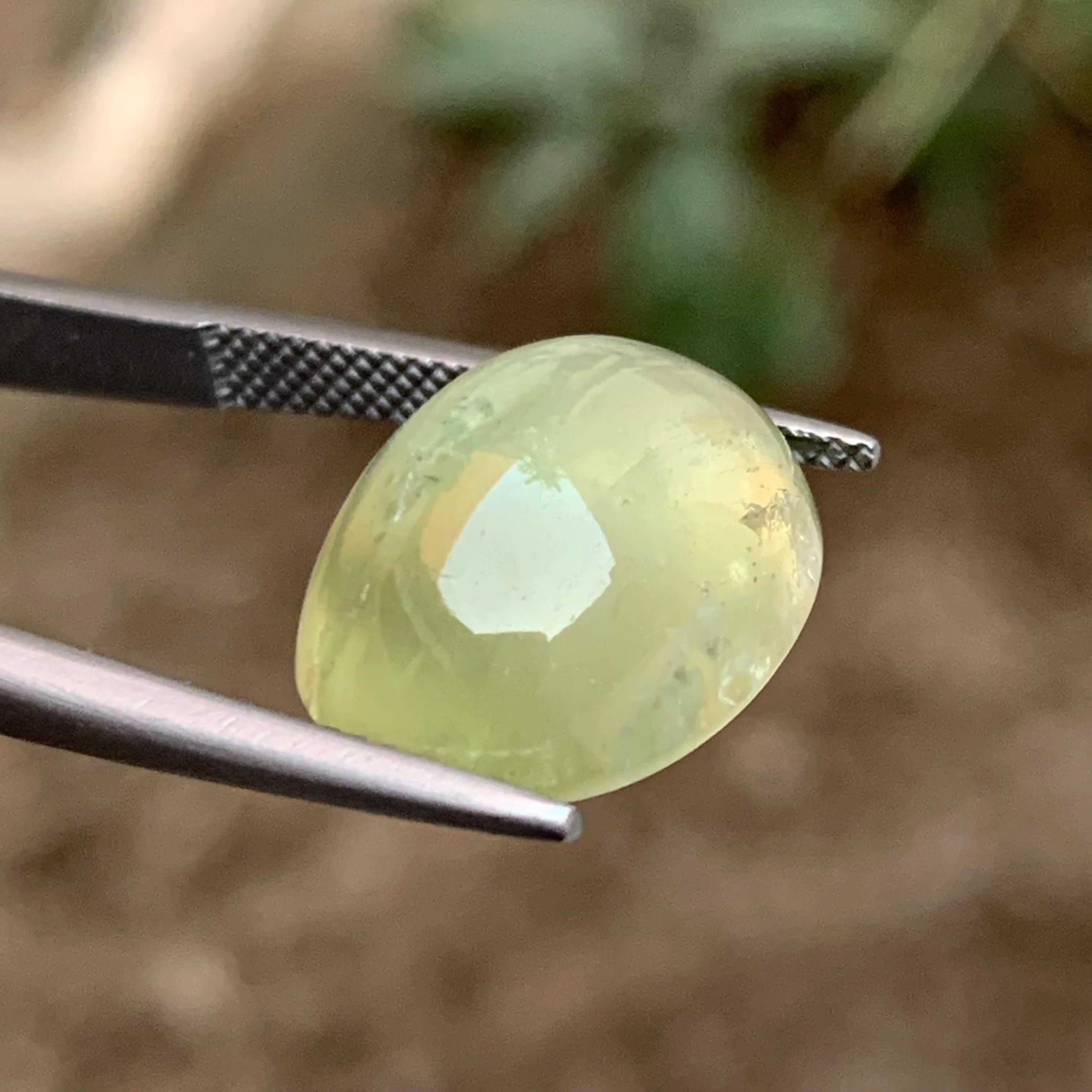 Natural Pale Green Beryl Ring Necklace Pendant Loose Gemstone Cabochon 12.15 Ct For Sale 7