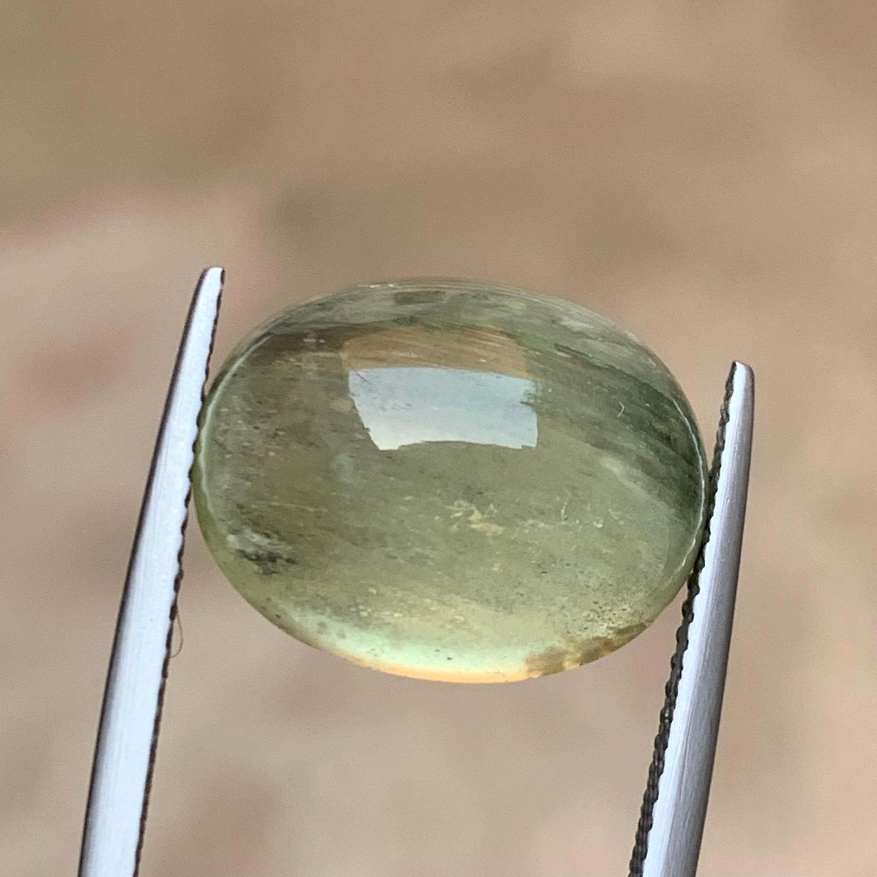 Natural Pale Green Beryl Ring Necklace Pendant Loose Gemstone Cabochon 12.15 Ct For Sale 8