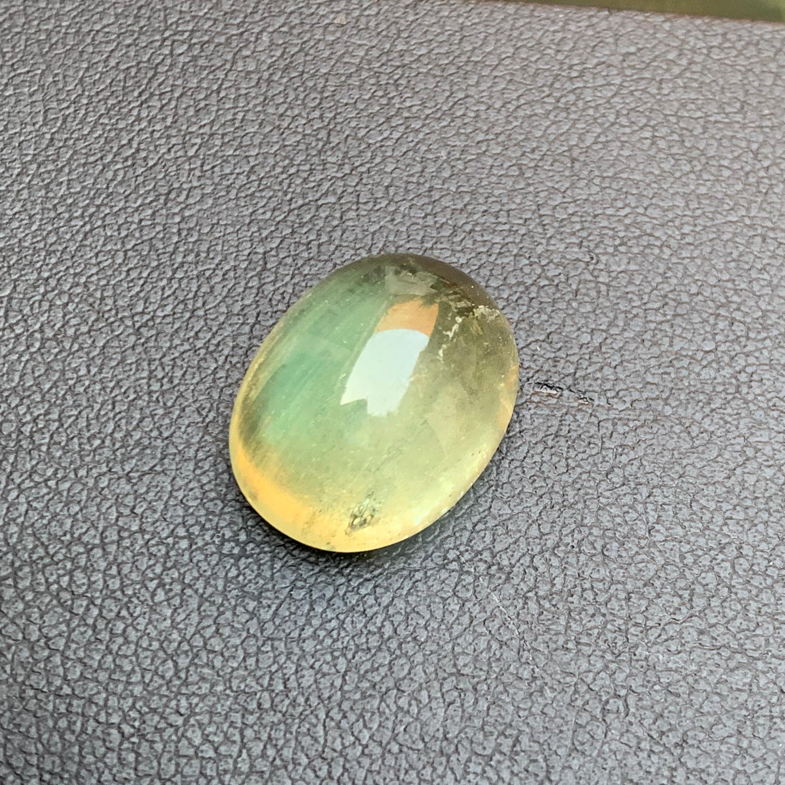 Women's or Men's Natural Pale Green Beryl Ring Necklace Pendant Loose Gemstone Cabochon 12.15 Ct For Sale