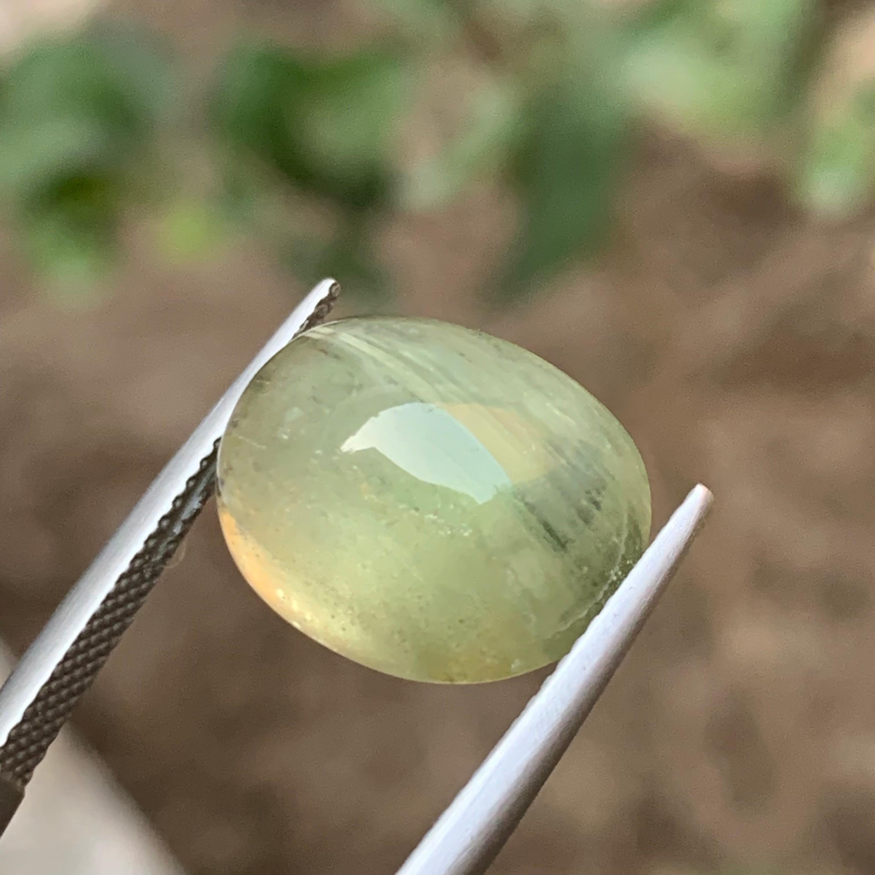 Natural Pale Green Beryl Ring Necklace Pendant Loose Gemstone Cabochon 12.15 Ct For Sale 1