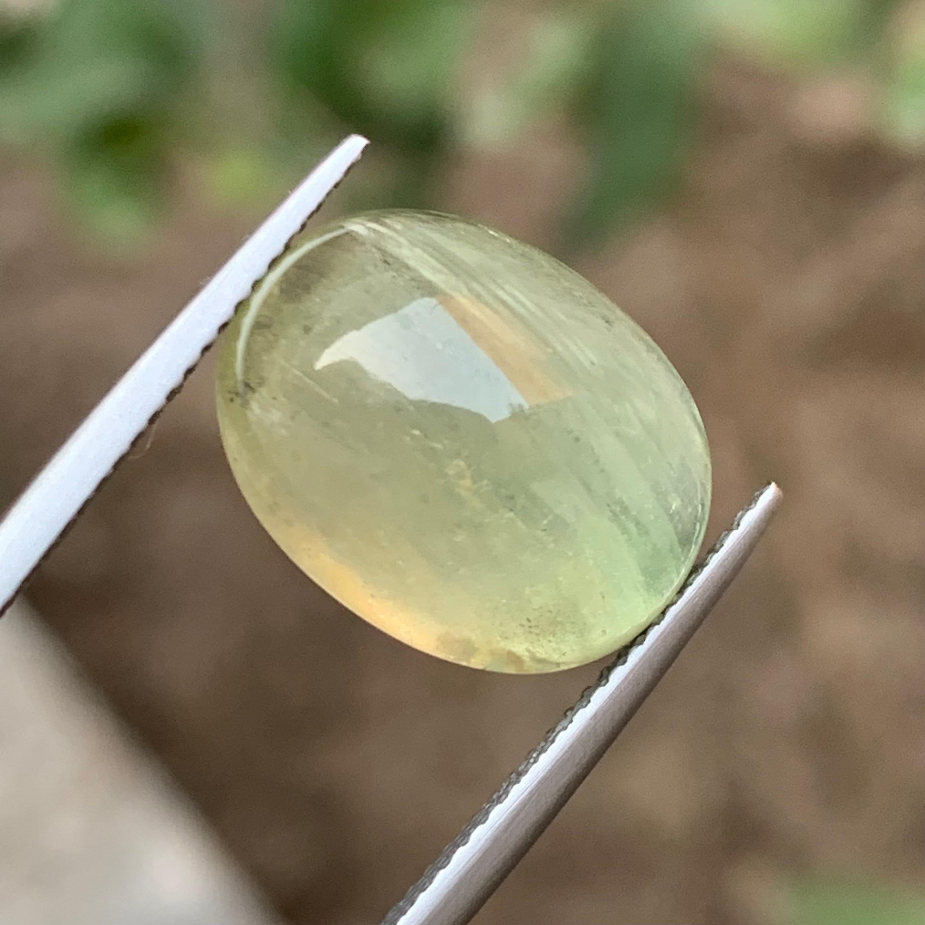 Natural Pale Green Beryl Ring Necklace Pendant Loose Gemstone Cabochon 12.15 Ct For Sale 4