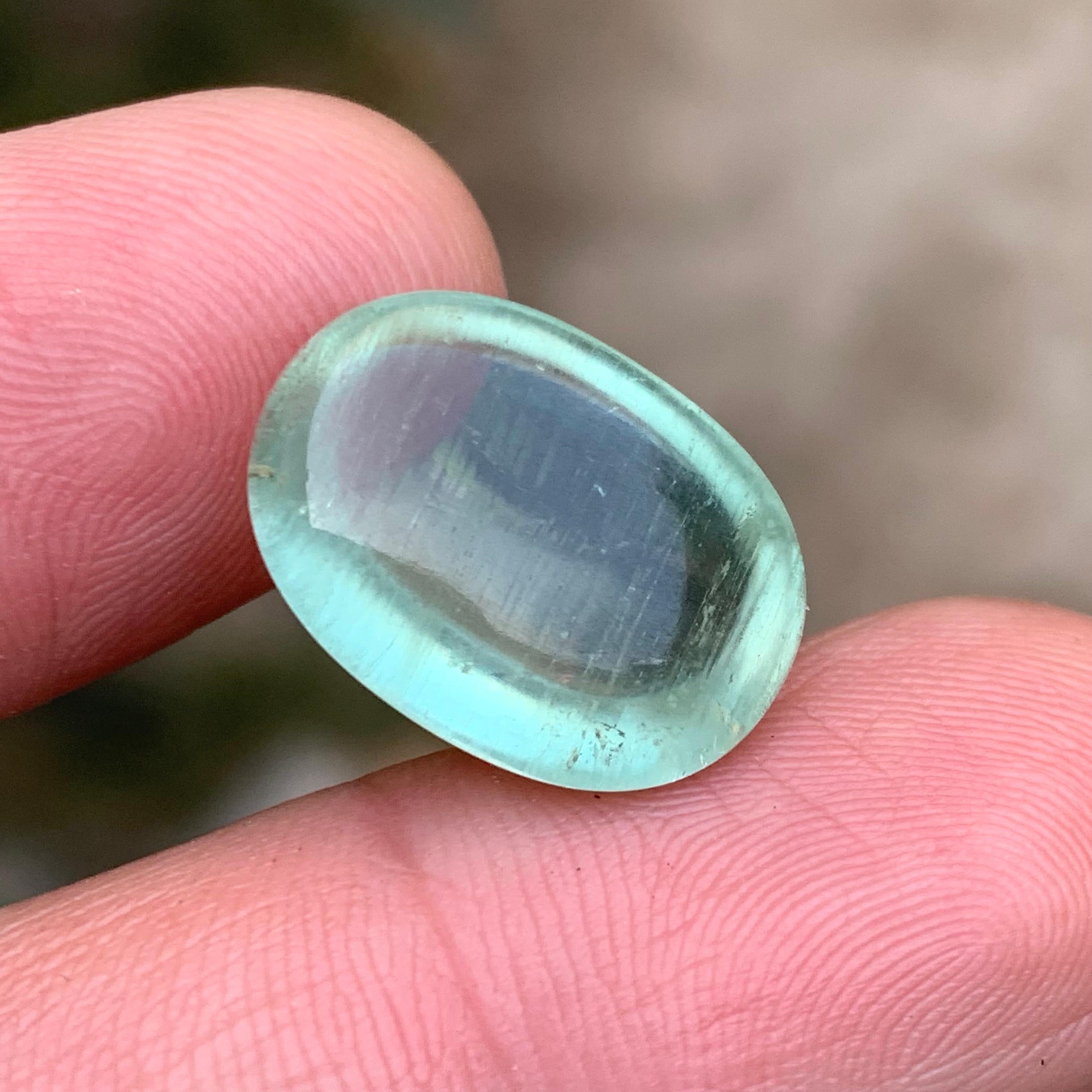 Natural Pale Green Beryl Ring Necklace Pendant Loose Gemstone Cabochon 13.10 Ct For Sale 5