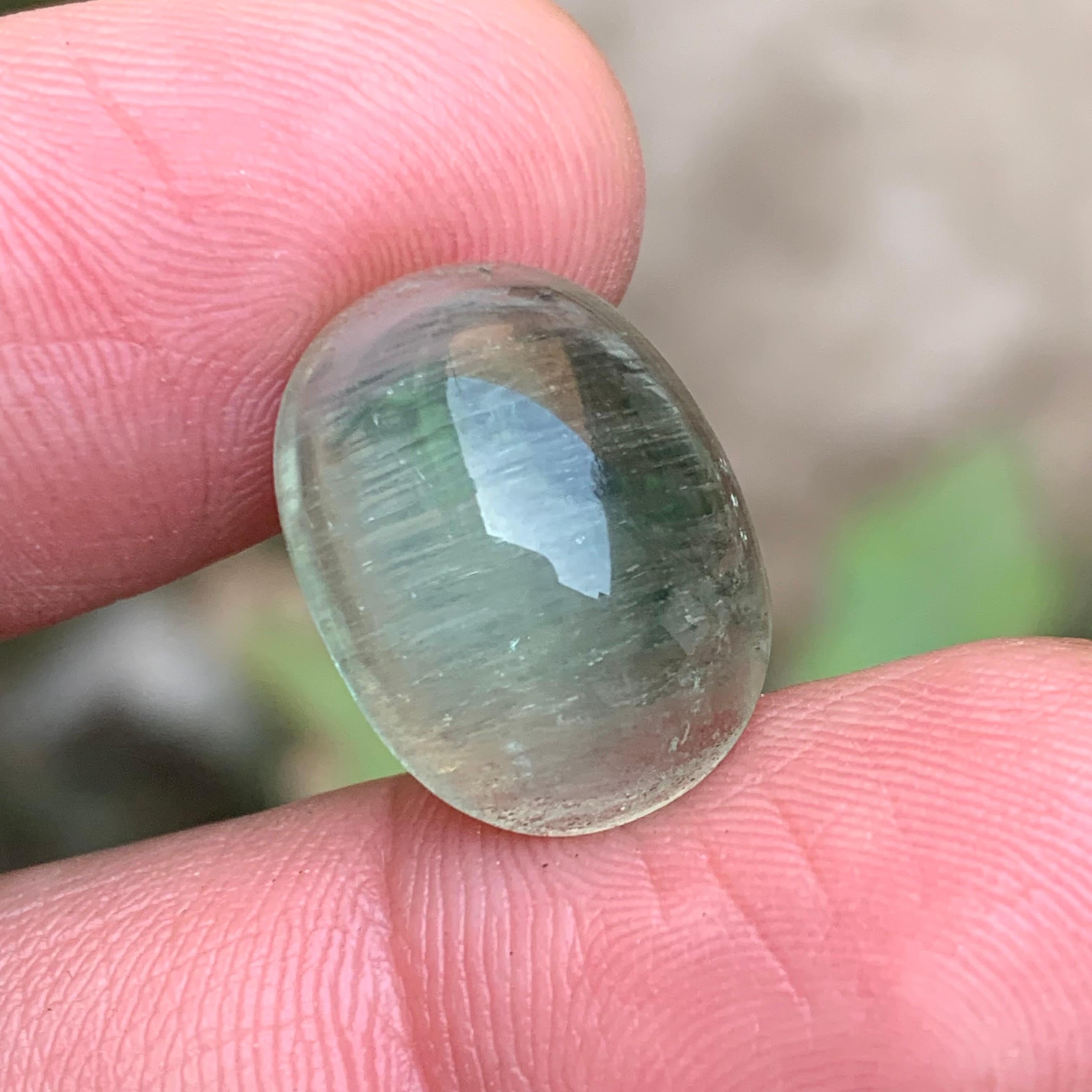 Natural Pale Green Beryl Ring Necklace Pendant Loose Gemstone Cabochon 13.10 Ct For Sale 7