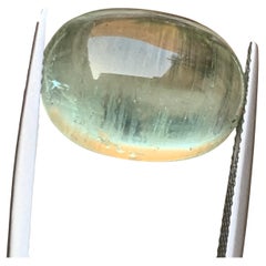 Natürlicher blassgrüner Beryll Ring Halskette Anhänger loser Edelstein Cabochon 13.10 Ct