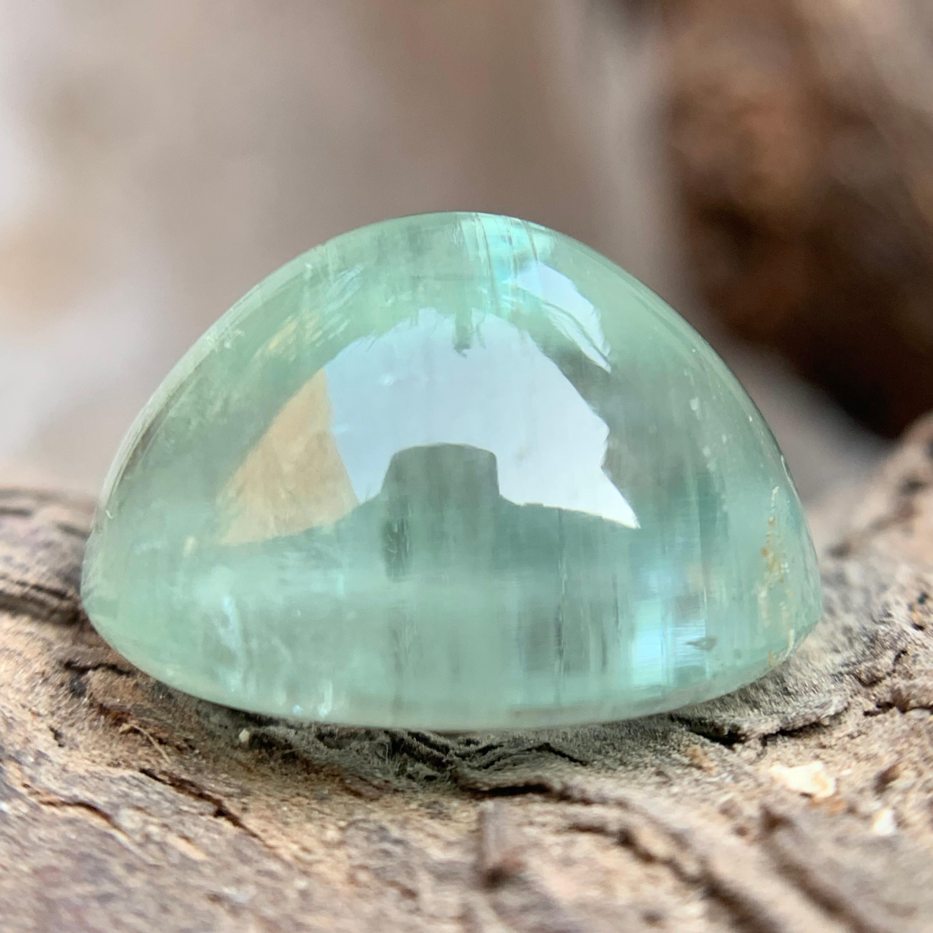 Natural Pale Green Beryl Ring Necklace Pendant Loose Gemstone Cabochon 16.10 Ct For Sale 7