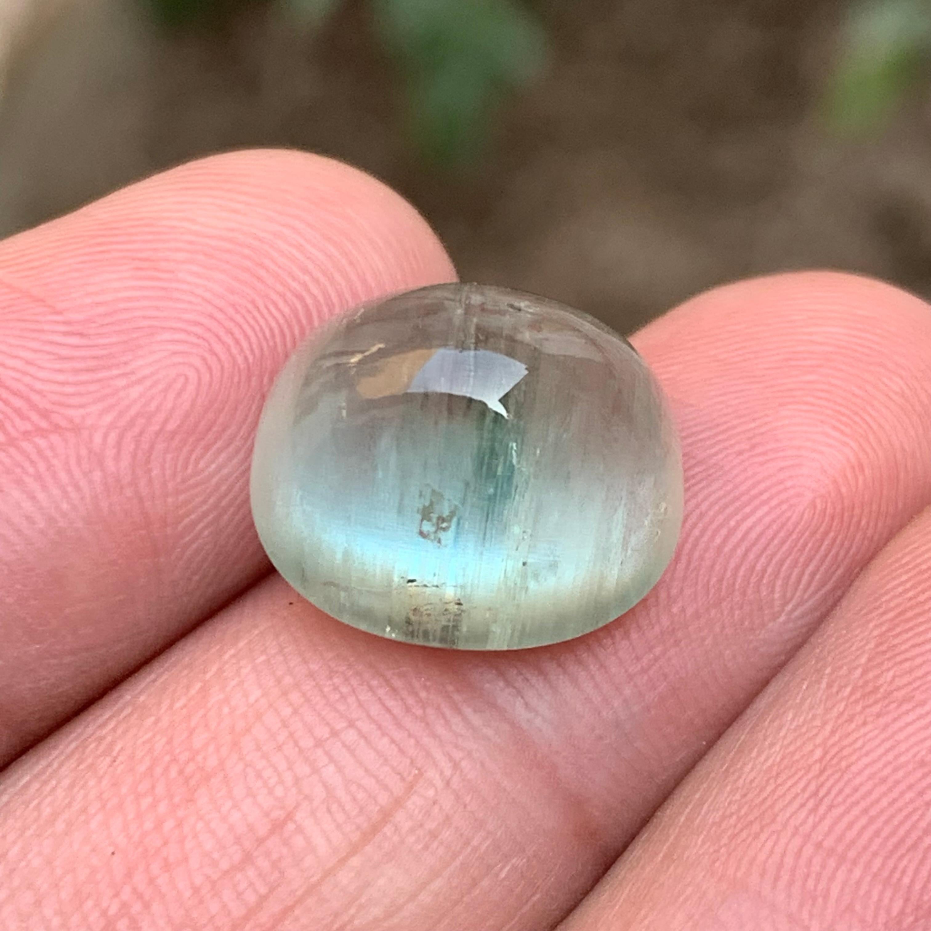 Natural Pale Green Beryl Ring Necklace Pendant Loose Gemstone Cabochon 16.10 Ct For Sale 8