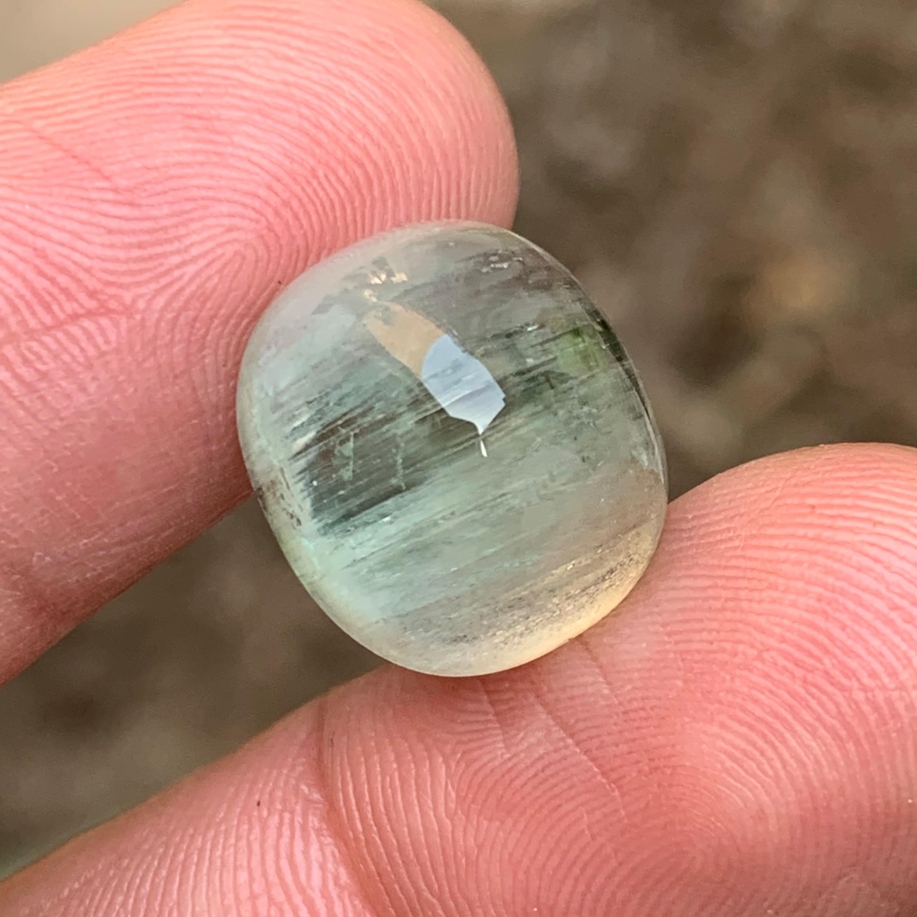 Natural Pale Green Beryl Ring Necklace Pendant Loose Gemstone Cabochon 16.10 Ct In New Condition For Sale In Peshawar, PK