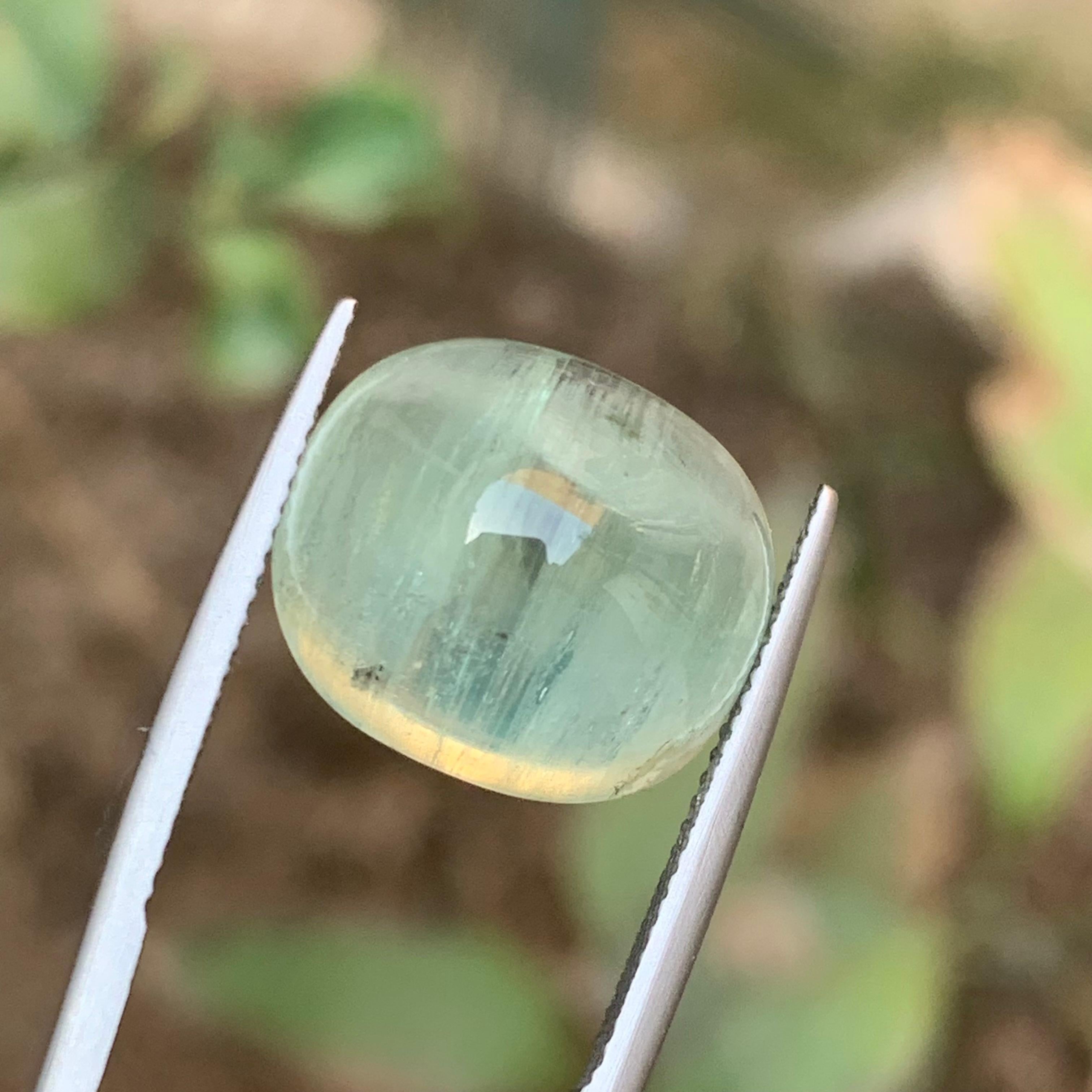 Natural Pale Green Beryl Ring Necklace Pendant Loose Gemstone Cabochon 16.10 Ct For Sale 1