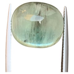 Collar Colgante Anillo Berilo Verde Pálido Natural Cabujón Gema Suelta 16.10 qt