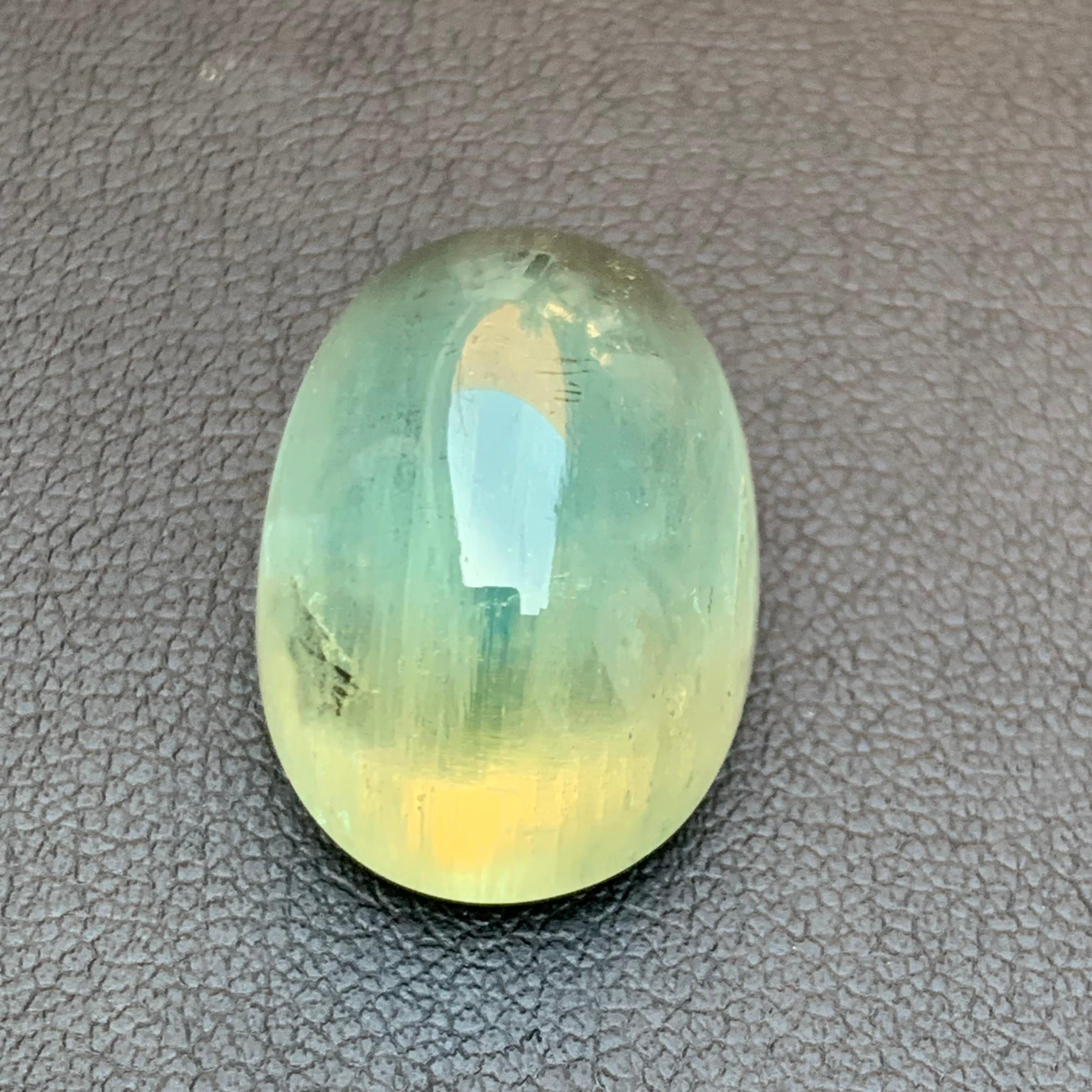 Natural Pale Green Beryl Ring Necklace Pendant Loose Gemstone Cabochon 28.45 Ct For Sale 5