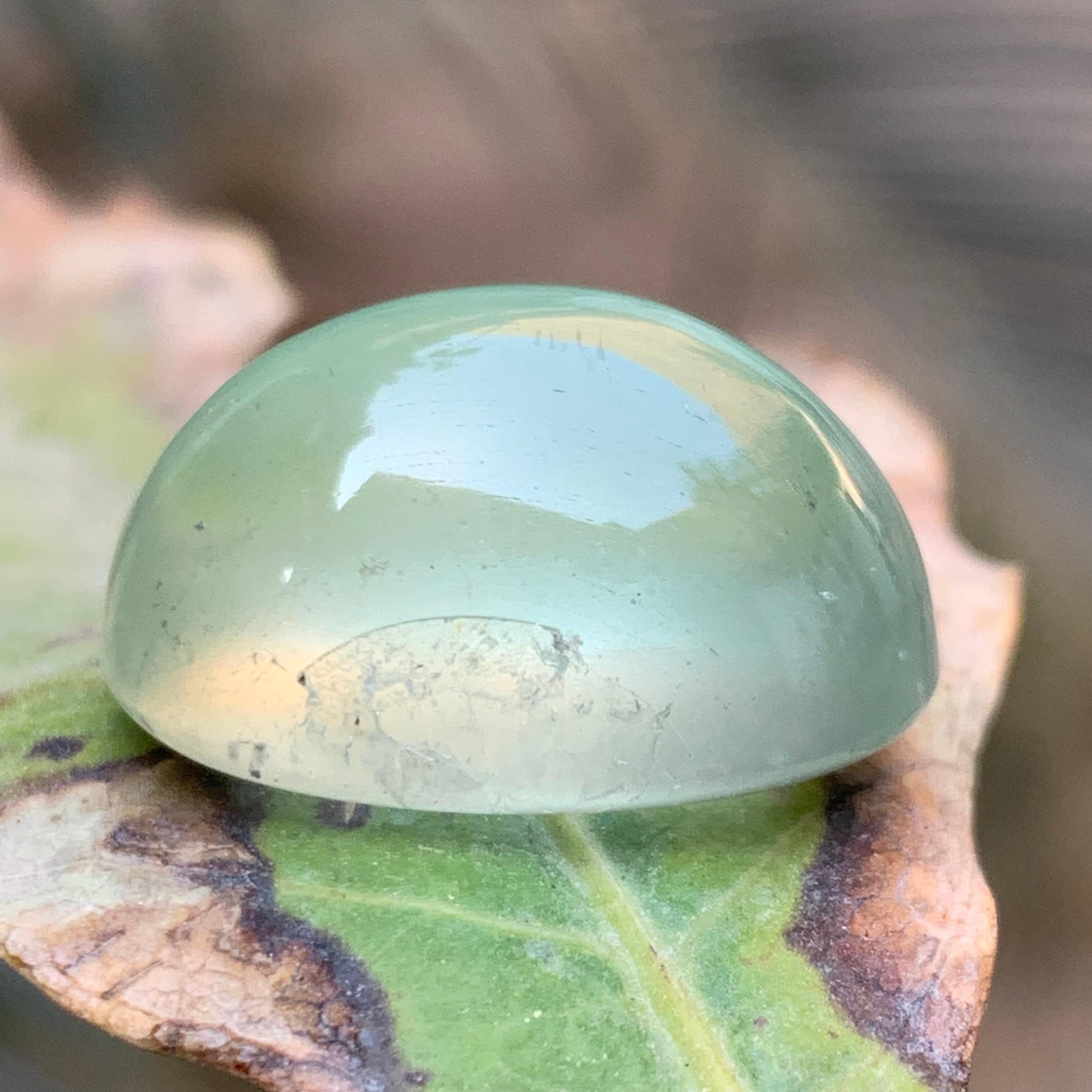 Natural Pale Green Beryl Ring Necklace Pendant Loose Gemstone Cabochon 28.45 Ct For Sale 6