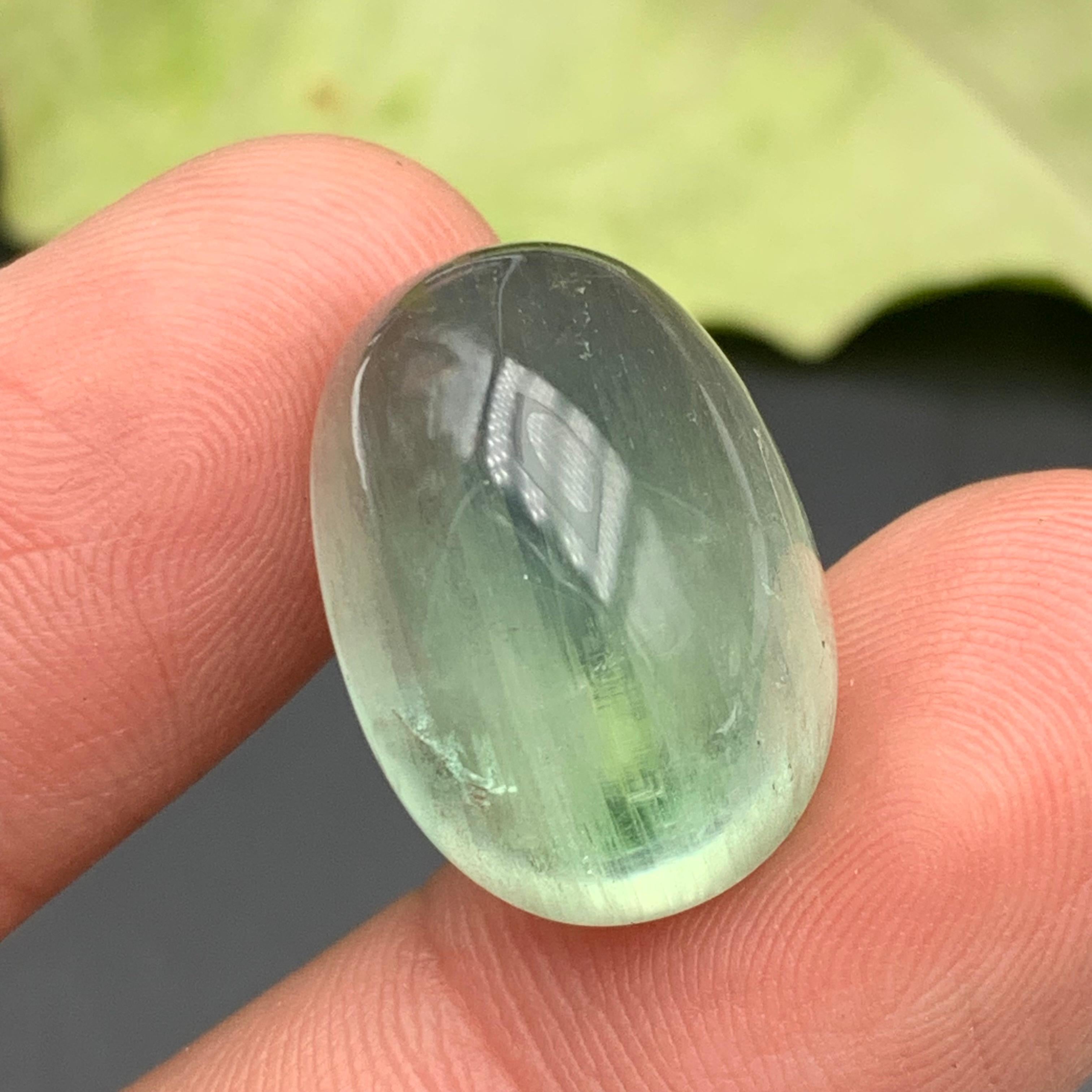 Natural Pale Green Beryl Ring Necklace Pendant Loose Gemstone Cabochon 28.45 Ct For Sale 7