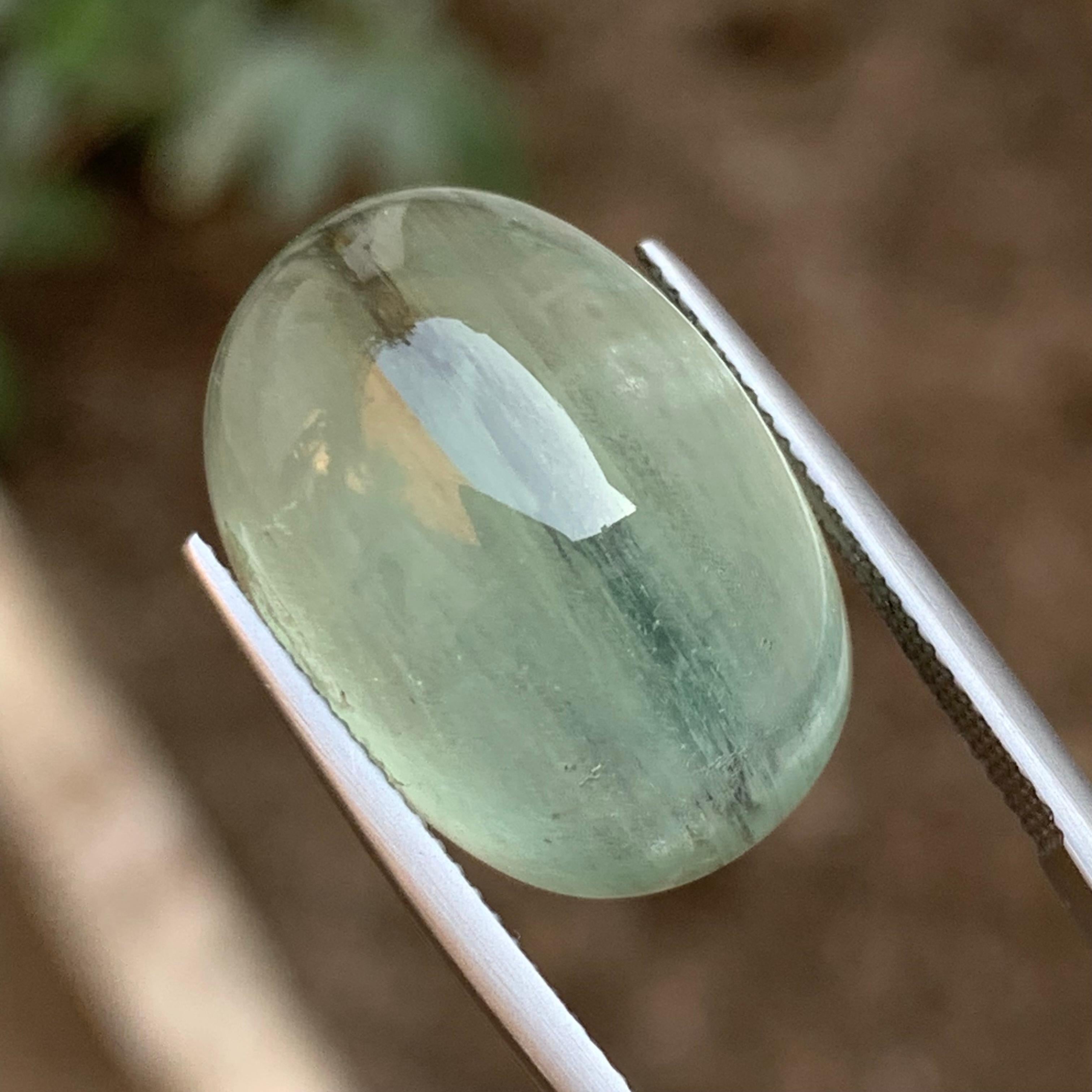 Natural Pale Green Beryl Ring Necklace Pendant Loose Gemstone Cabochon 28.45 Ct For Sale 8