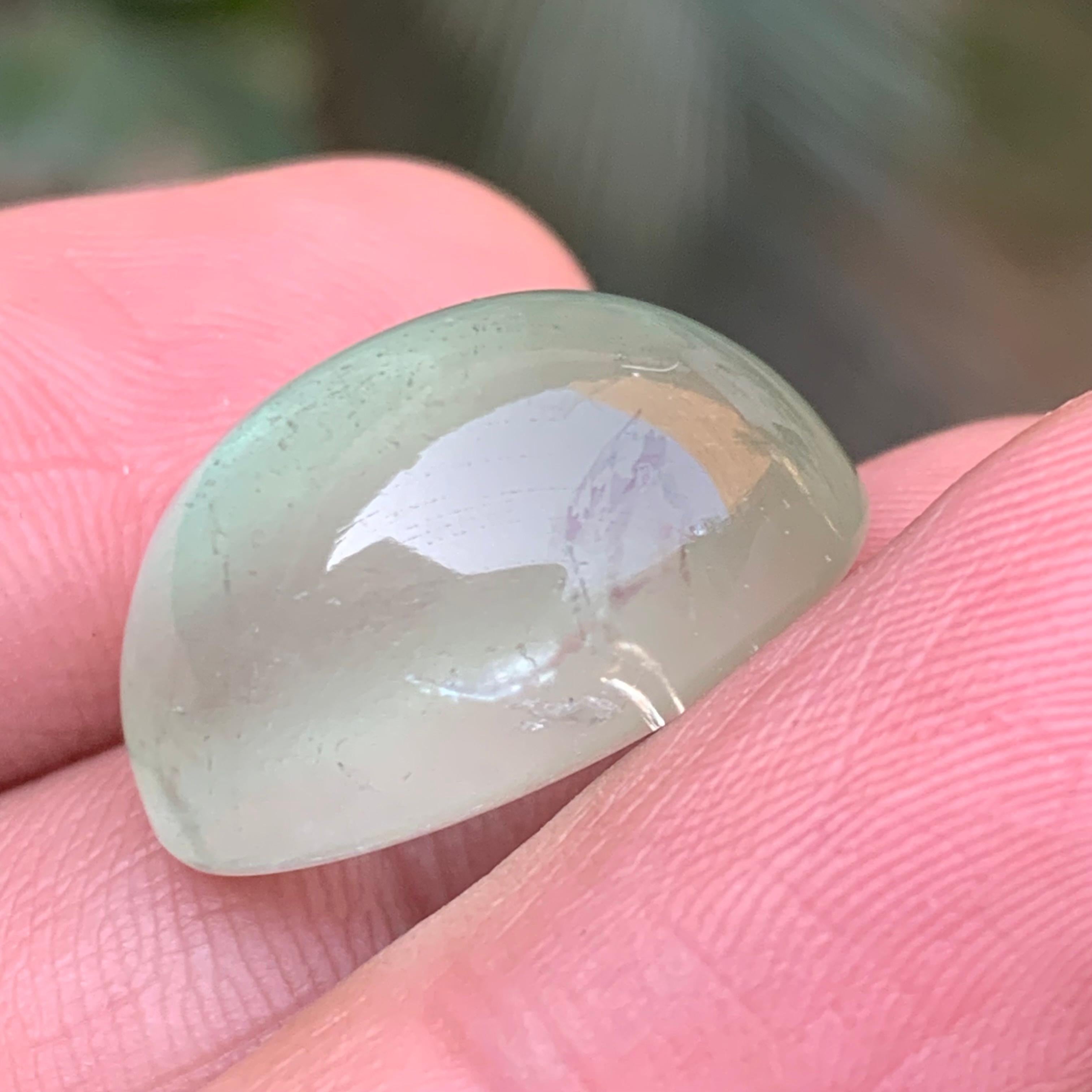 Natural Pale Green Beryl Ring Necklace Pendant Loose Gemstone Cabochon 28.45 Ct For Sale 1