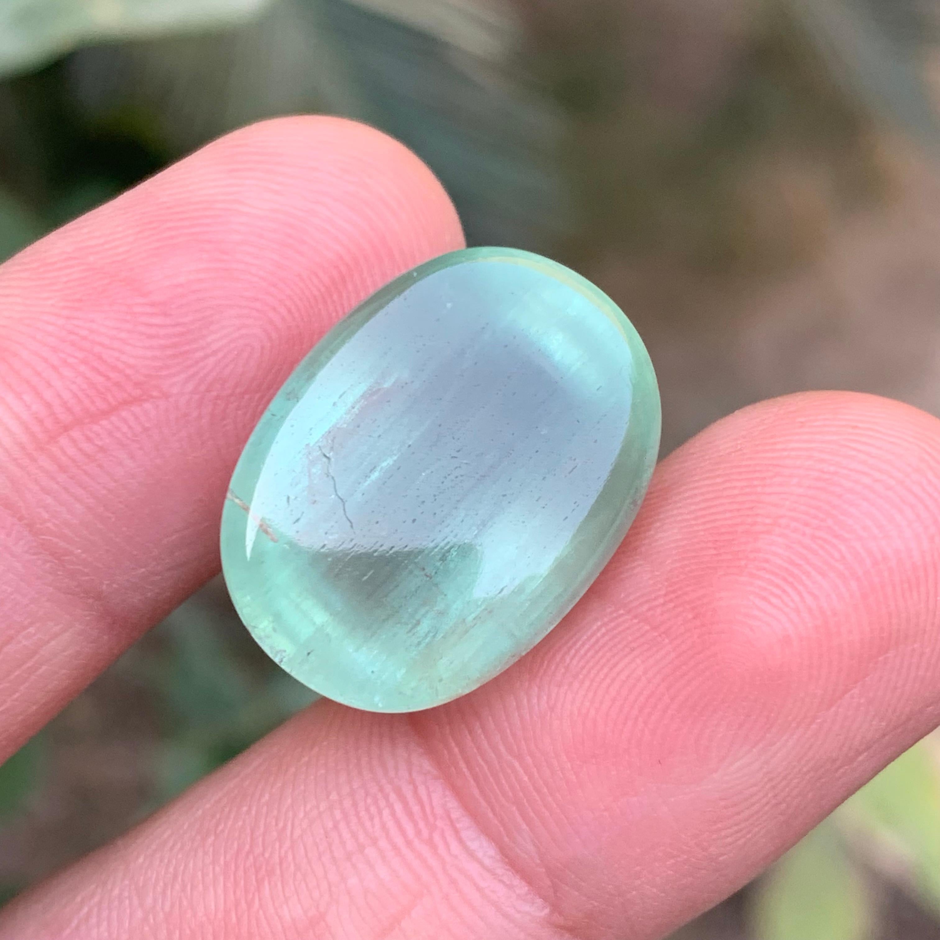Natural Pale Green Beryl Ring Necklace Pendant Loose Gemstone Cabochon 32.30 Ct For Sale 5