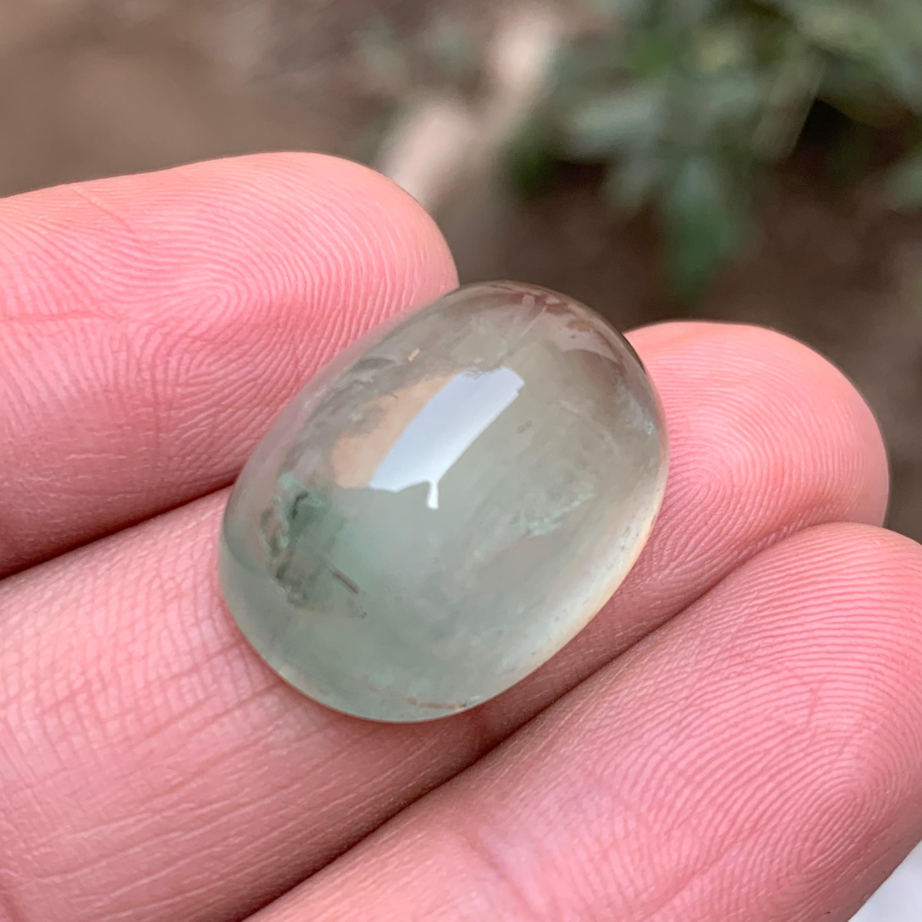 Natural Pale Green Beryl Ring Necklace Pendant Loose Gemstone Cabochon 32.30 Ct For Sale 6