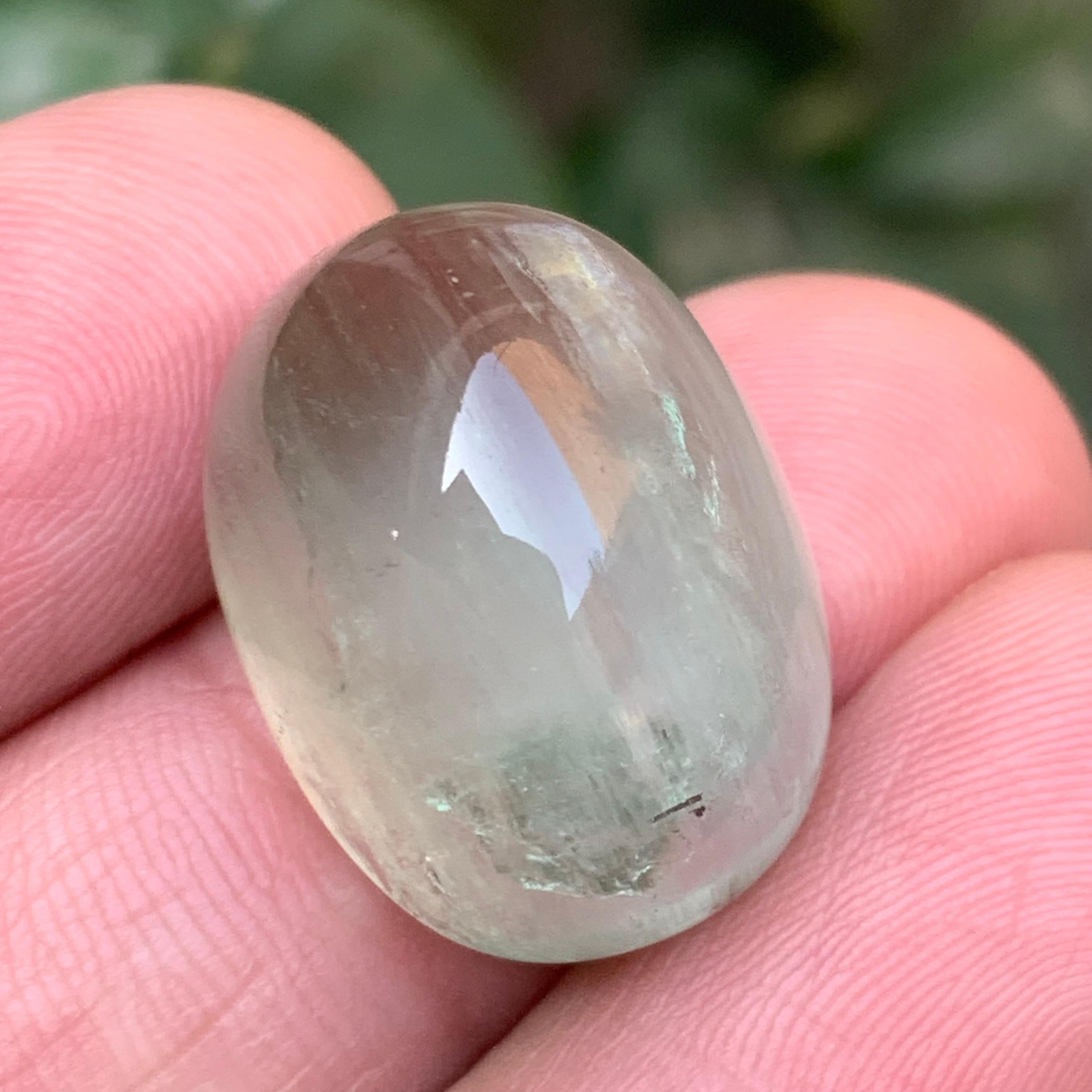 Natural Pale Green Beryl Ring Necklace Pendant Loose Gemstone Cabochon 32.30 Ct For Sale 7