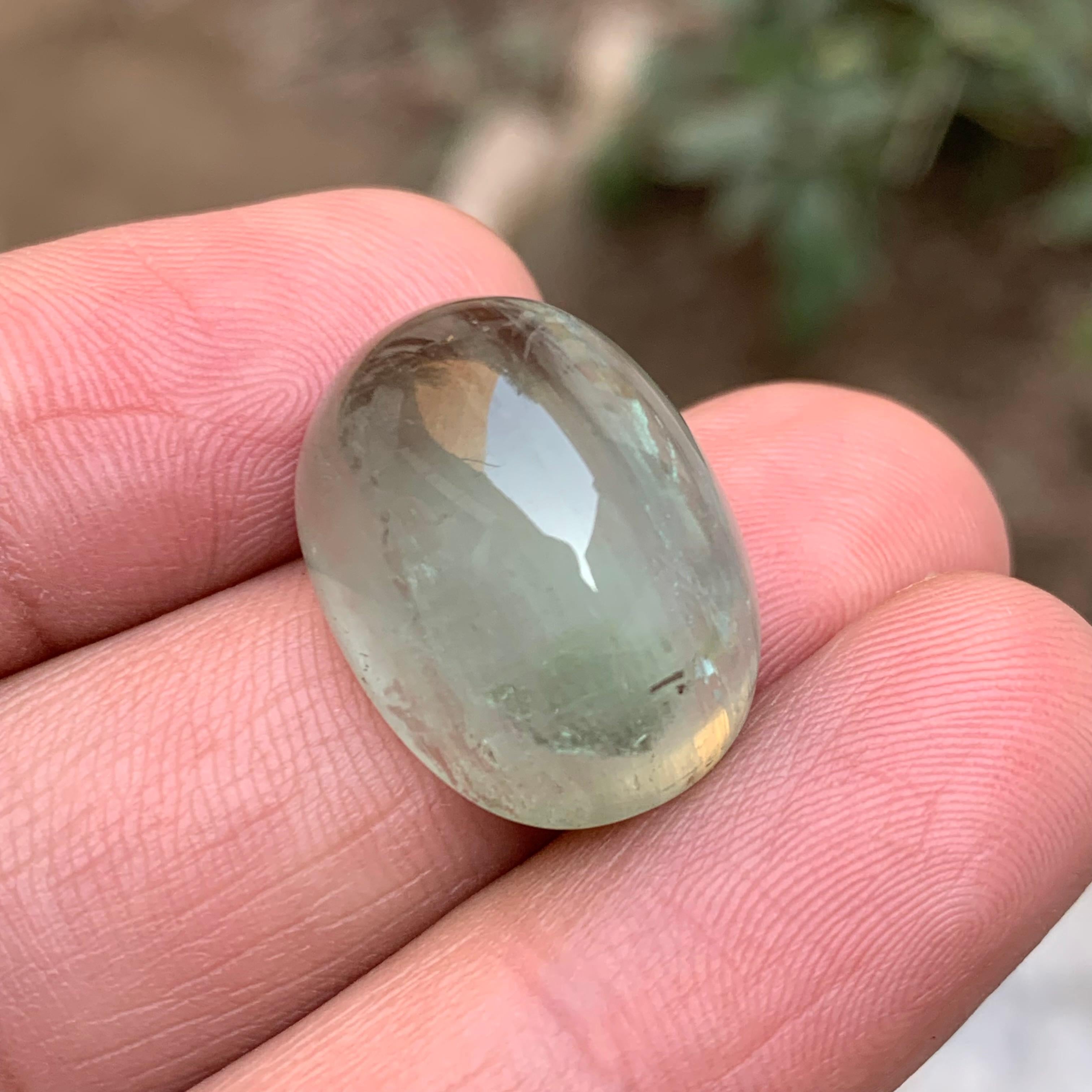 Natural Pale Green Beryl Ring Necklace Pendant Loose Gemstone Cabochon 32.30 Ct For Sale 8