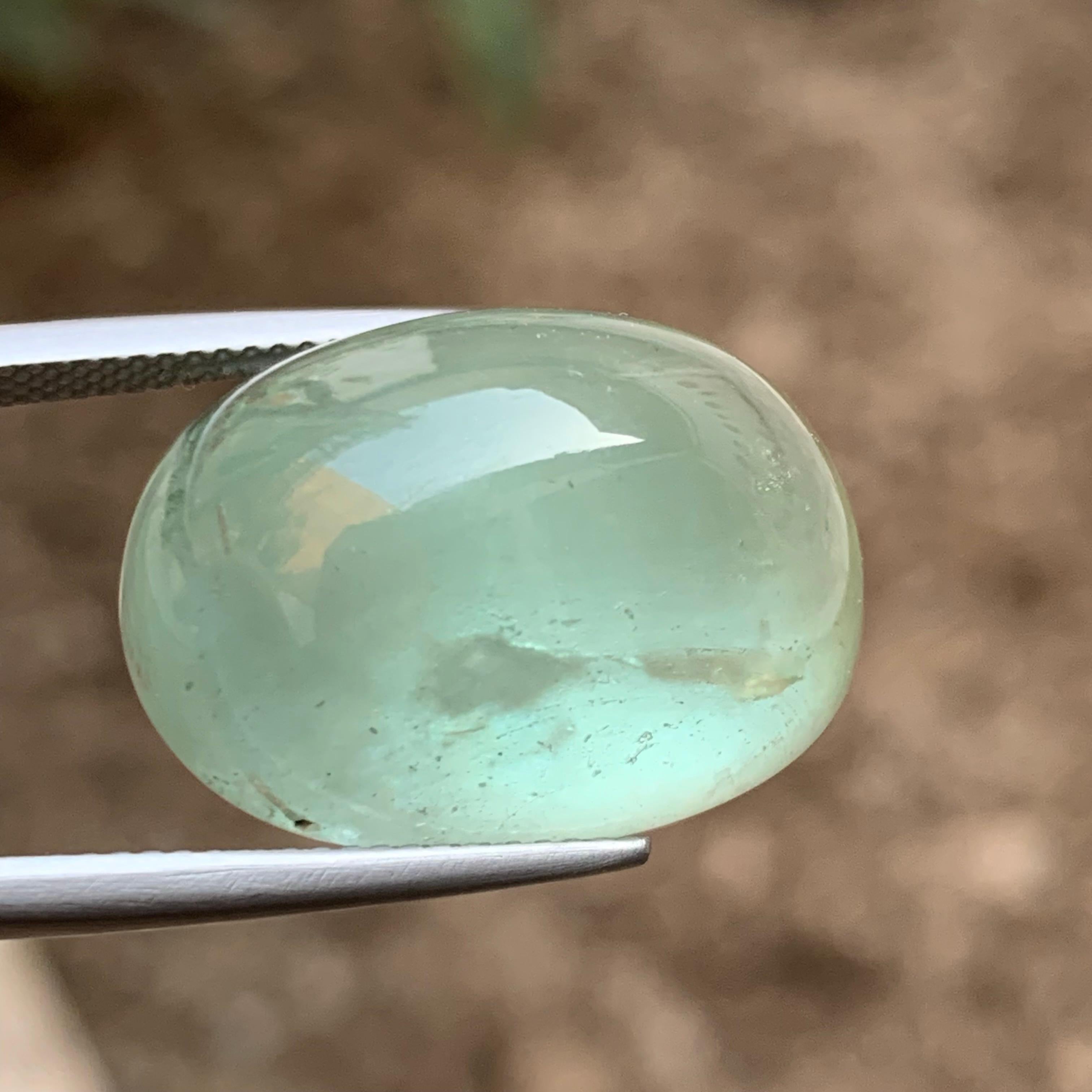 Natural Pale Green Beryl Ring Necklace Pendant Loose Gemstone Cabochon 32.30 Ct For Sale 1