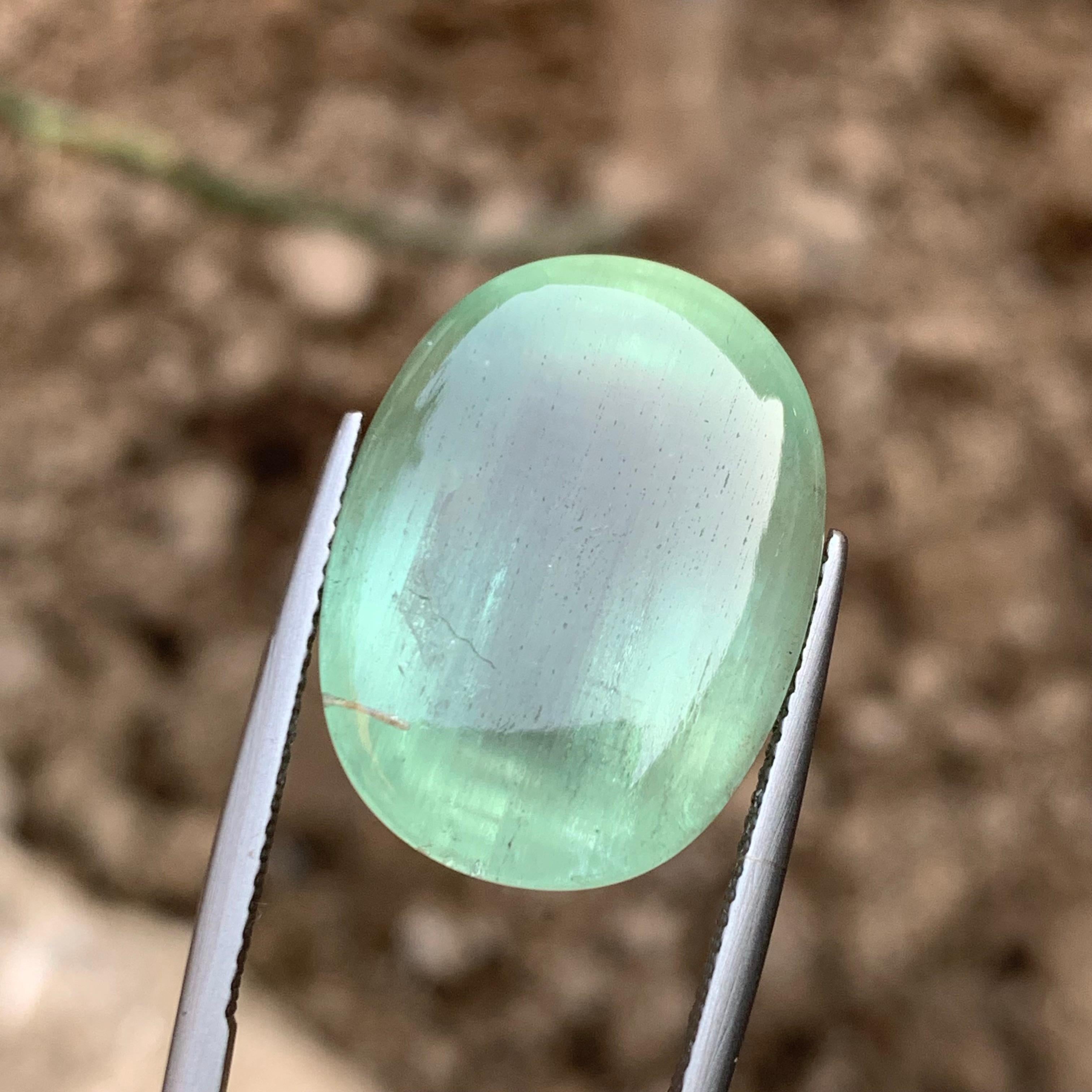 Natural Pale Green Beryl Ring Necklace Pendant Loose Gemstone Cabochon 32.30 Ct For Sale 3